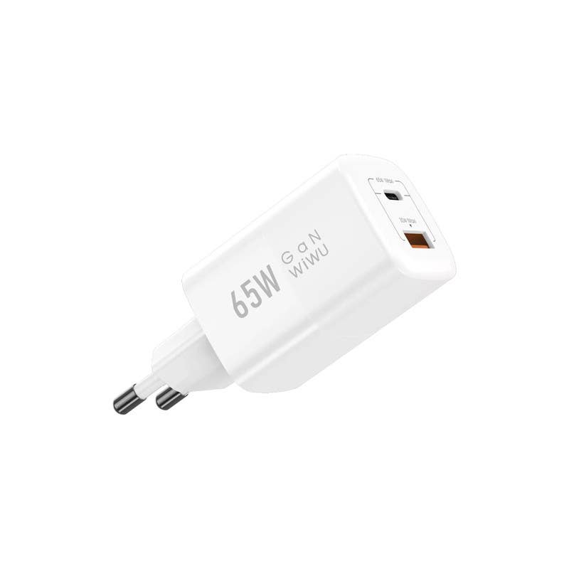 WIWU Nano Gan Fast Charger, 65 Watt, 2 Ports - White