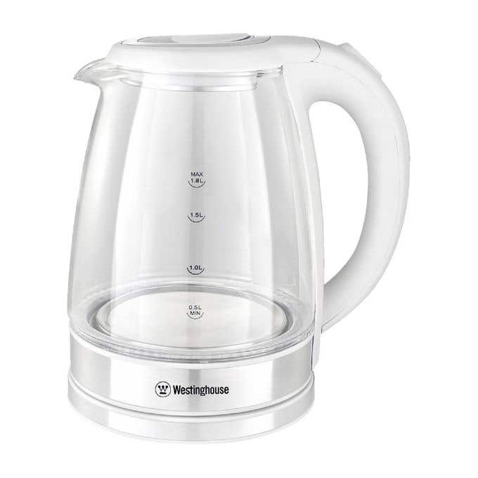 Westinghouse WKWKKL21WH Pyrex Electric kettle, 1.8 Liters, 1500 Watt - White