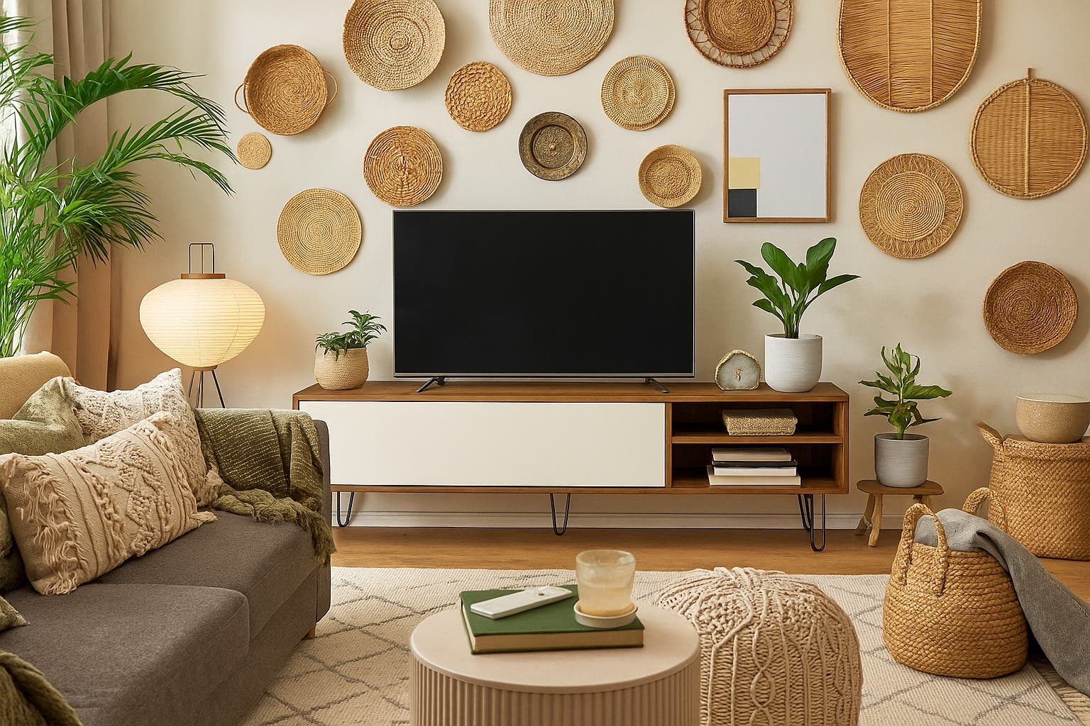 MDF Wooden TV Table, 160 ×35 ×53 cm - Brown