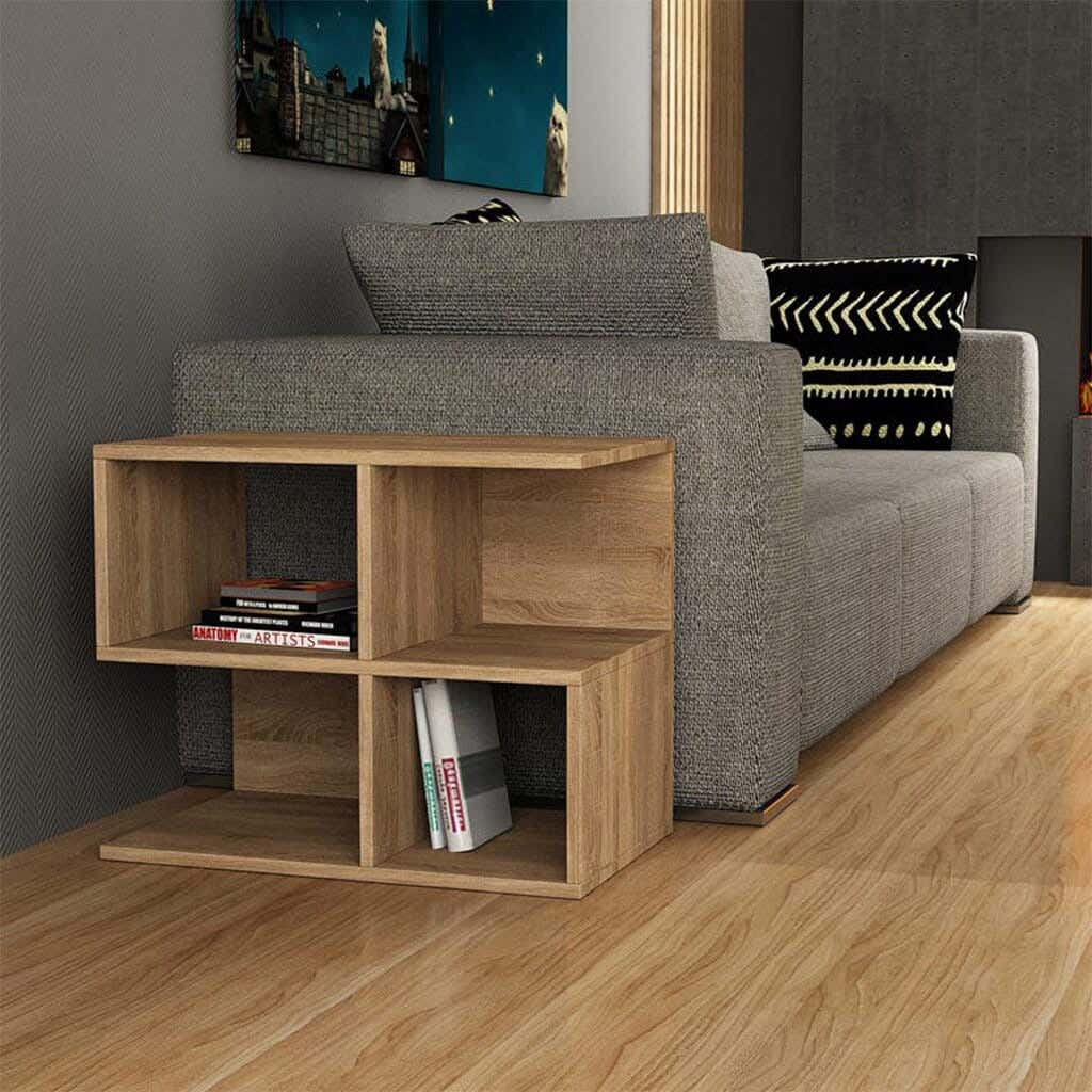 Spanish MDF side table, 60x60x30 cm - Beige