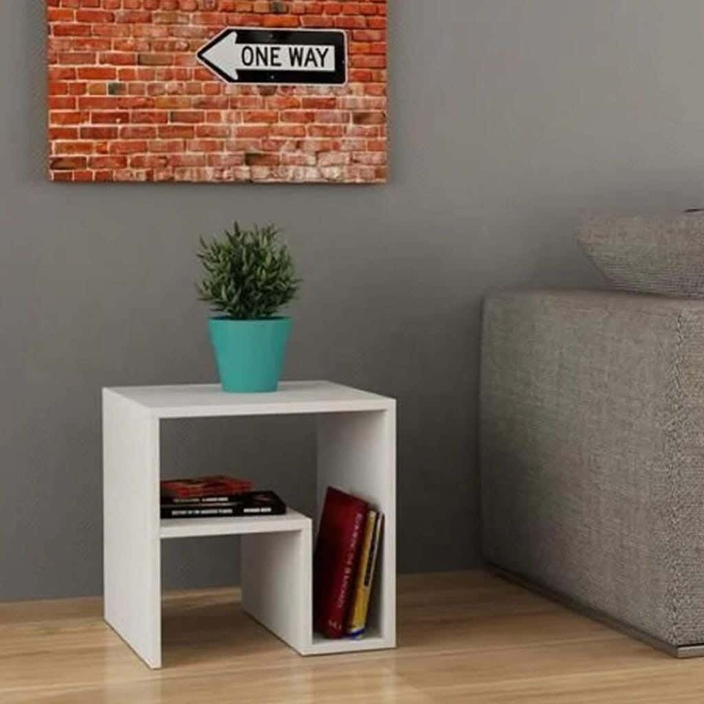 Spanish MDF side table, 40x40x40 cm - White