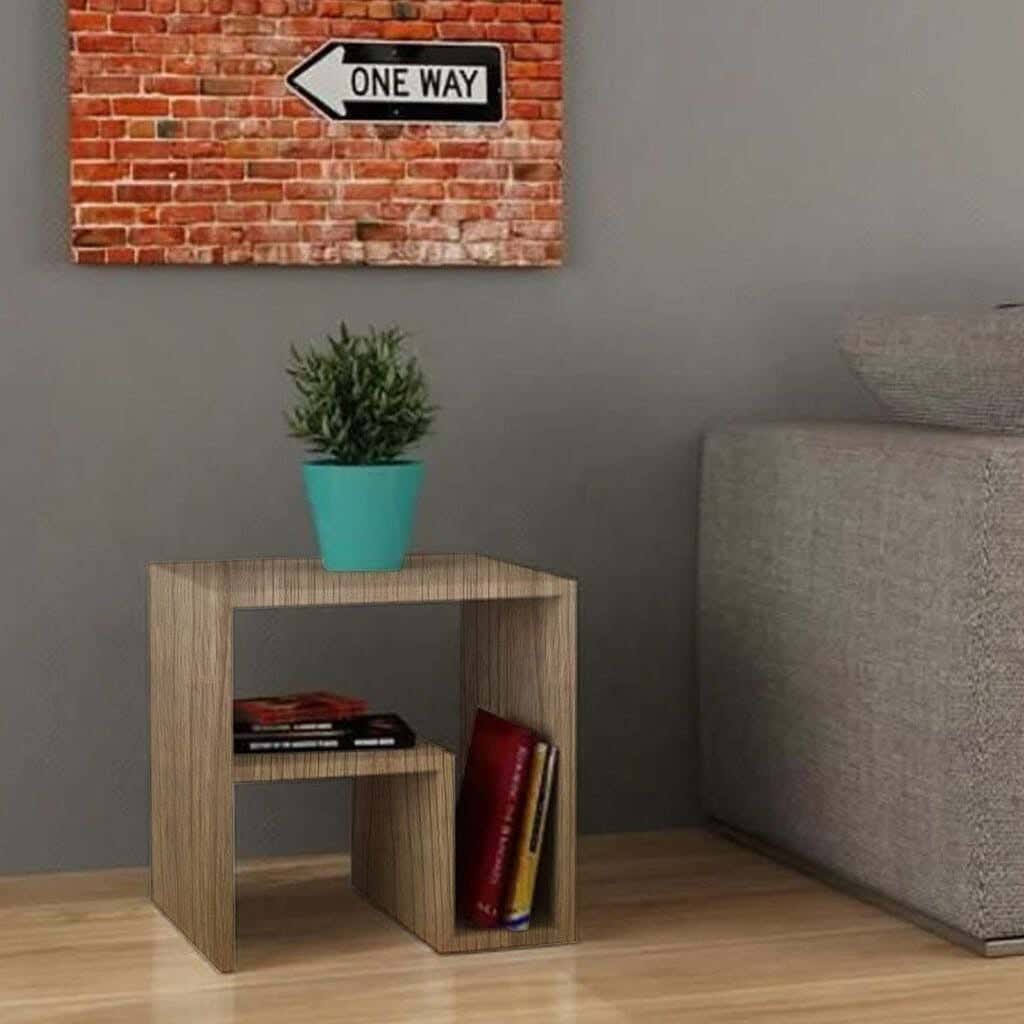 Spanish MDF side table, 40x40x40 cm - Beige