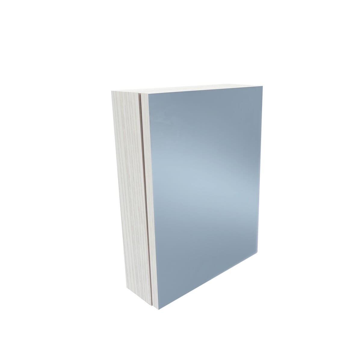 Bathroom organizer with mirror, Spanish MDF wood, 50x35x10 cm - White
