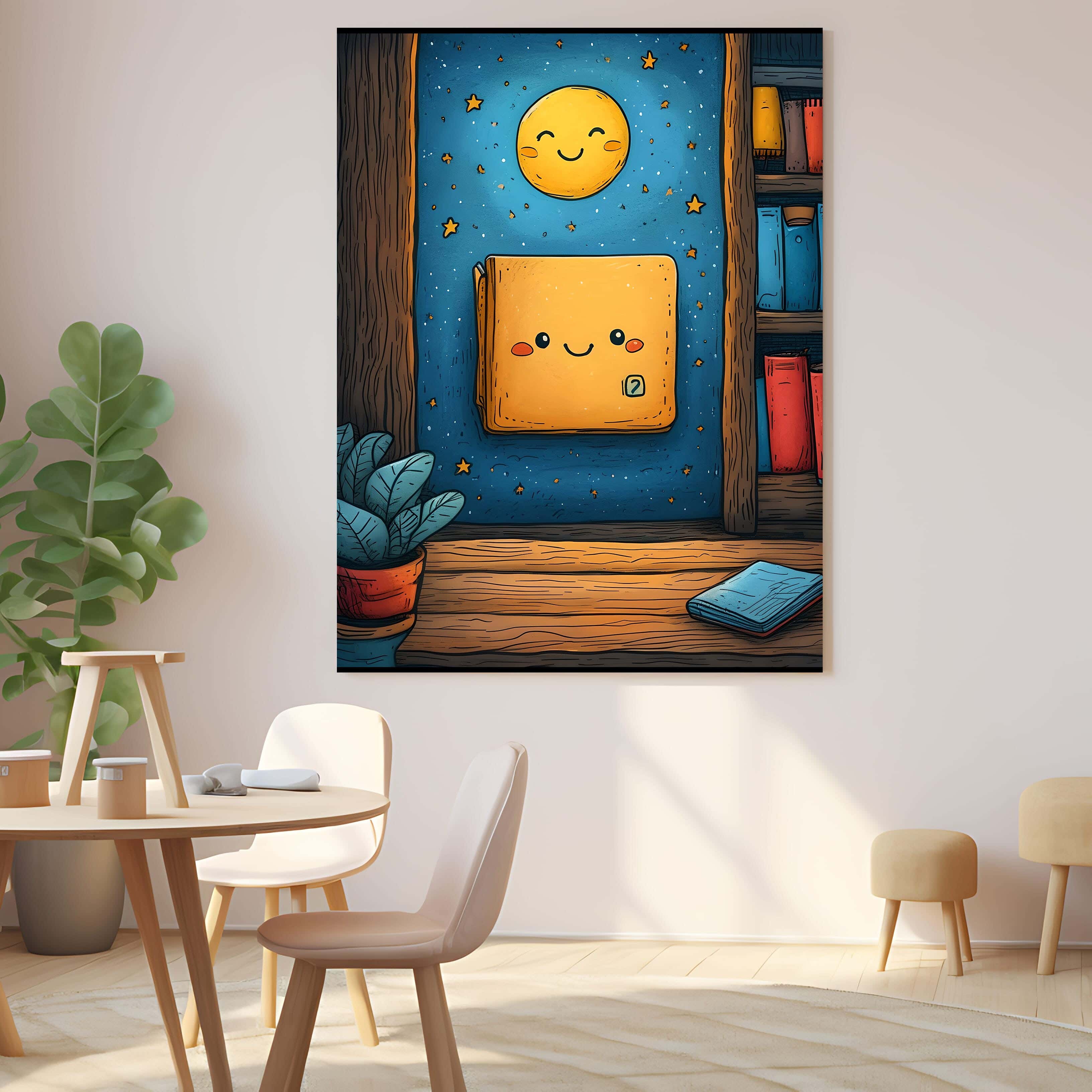 Wooden canvas print, 60 x 40 x 2 cm - Multicolor