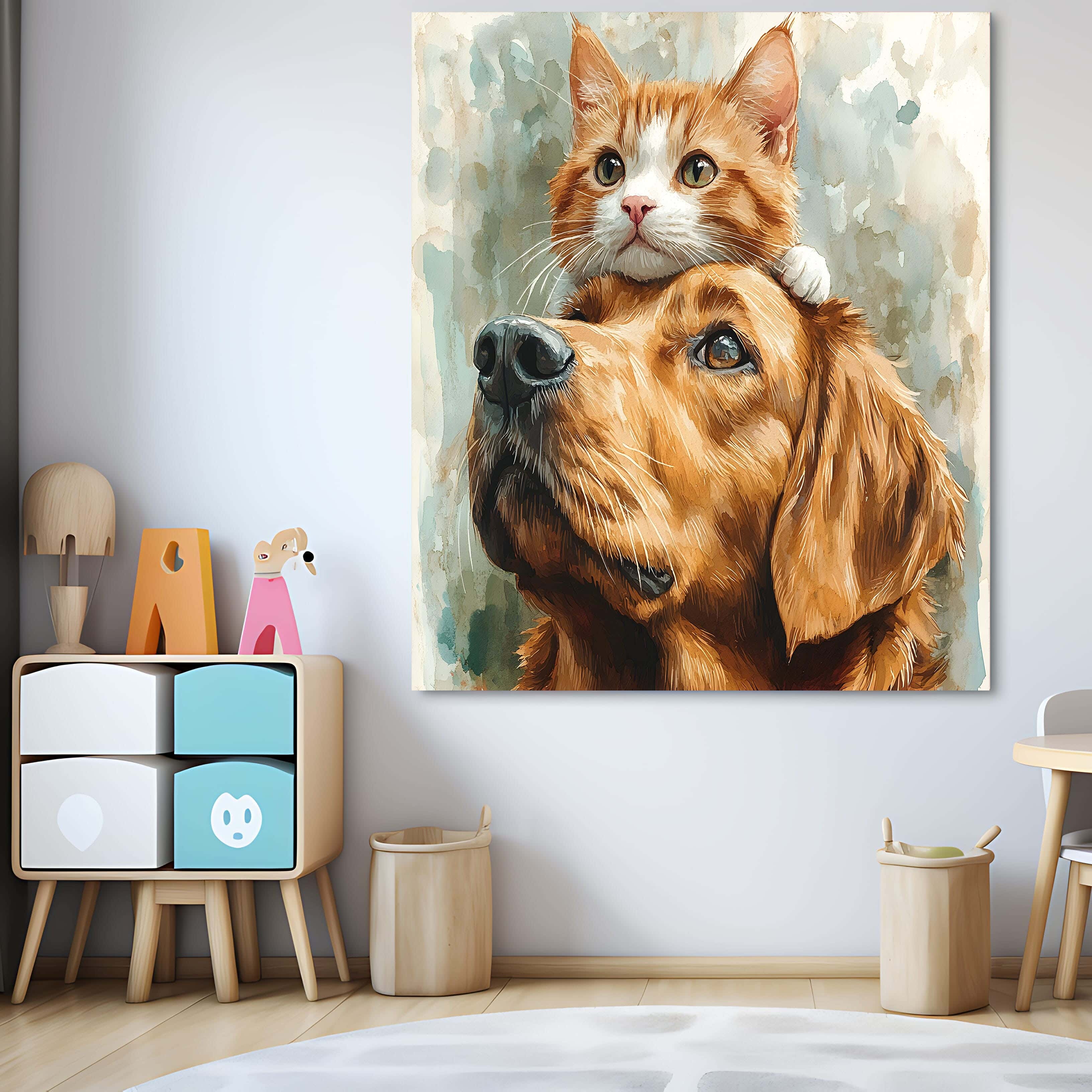 Wooden canvas print, 60 x 60 x 2 cm - Multicolor