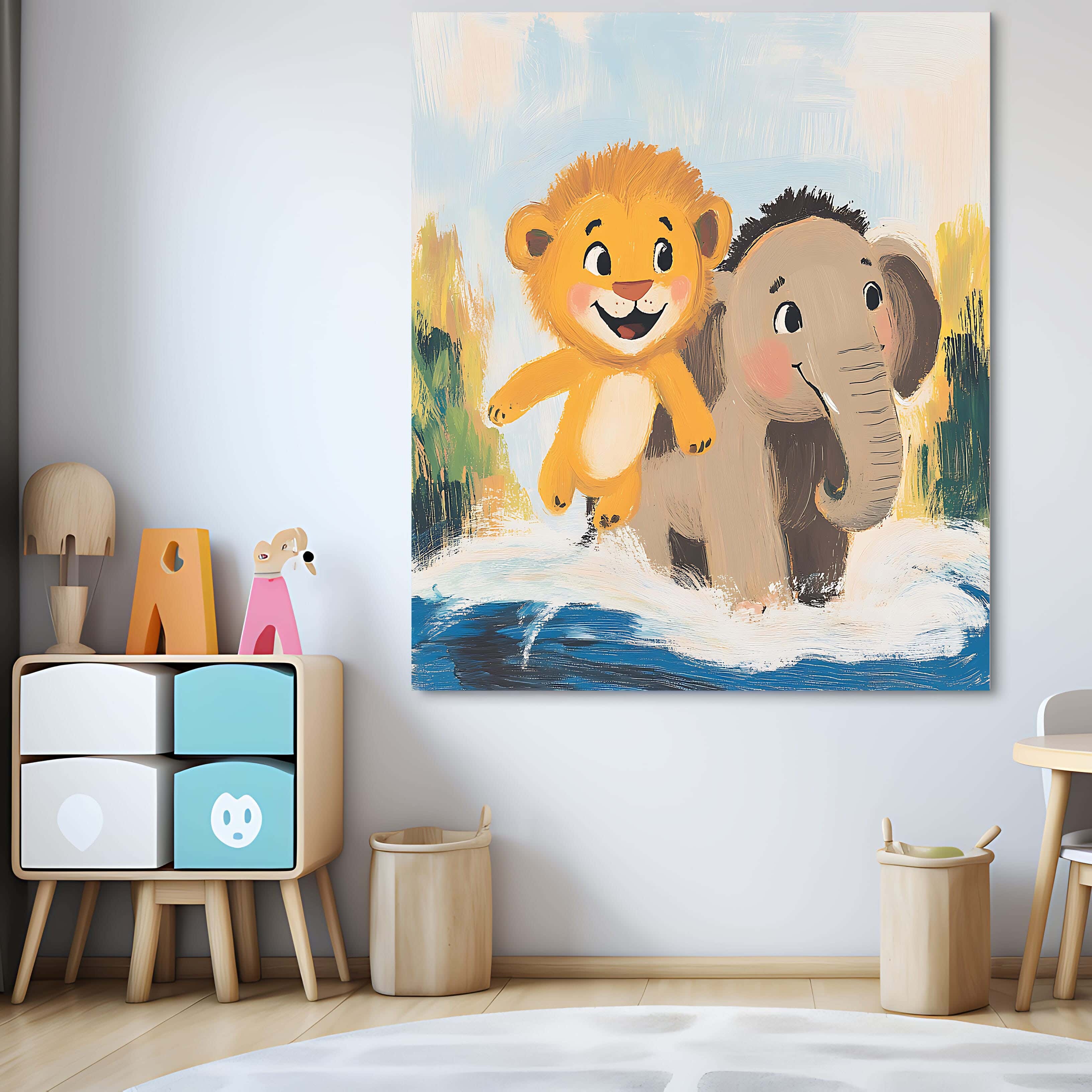 Wooden canvas print, 60 x 60 x 2 cm - Multicolor