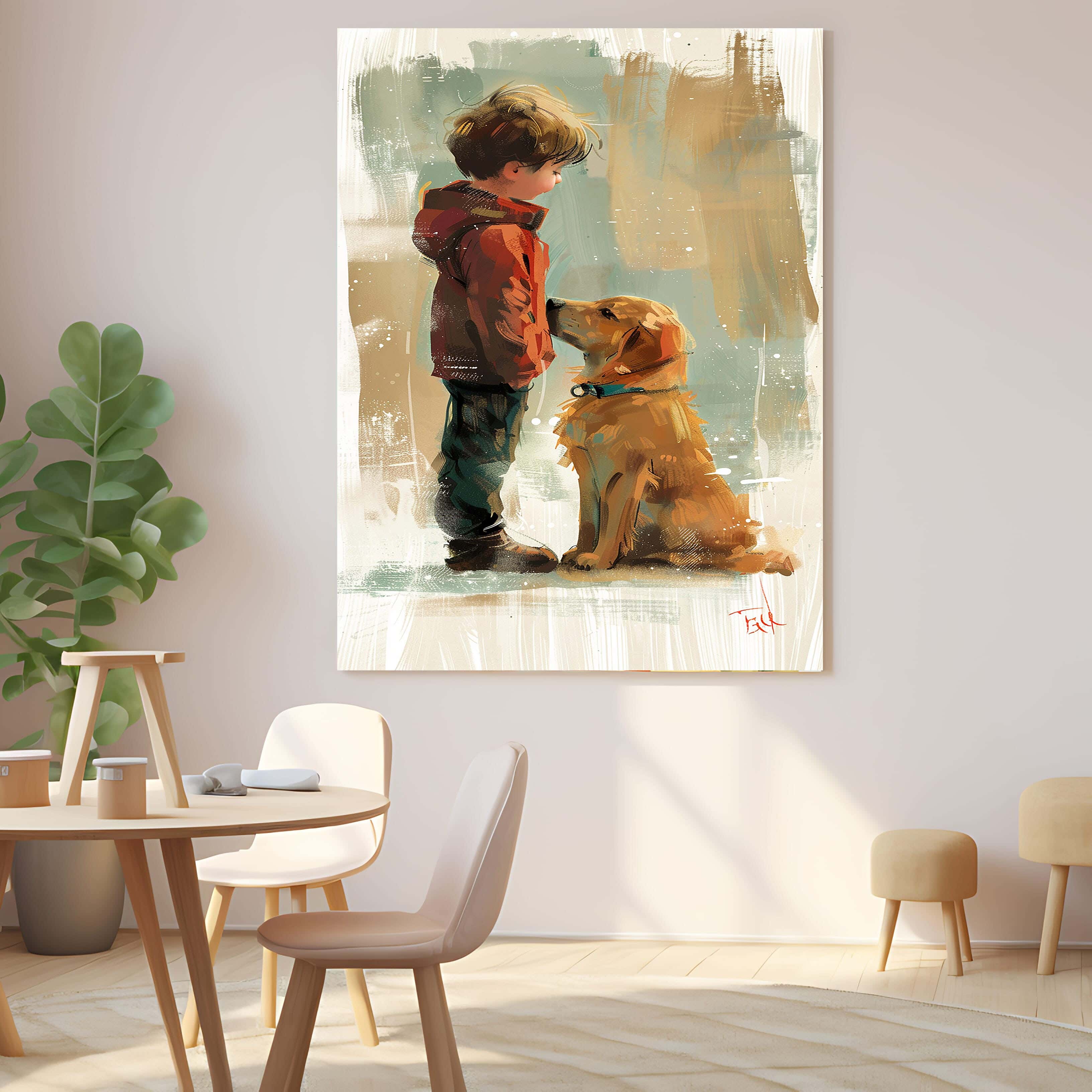 Wooden canvas print, 60 x 40 x 2 cm - Multicolor
