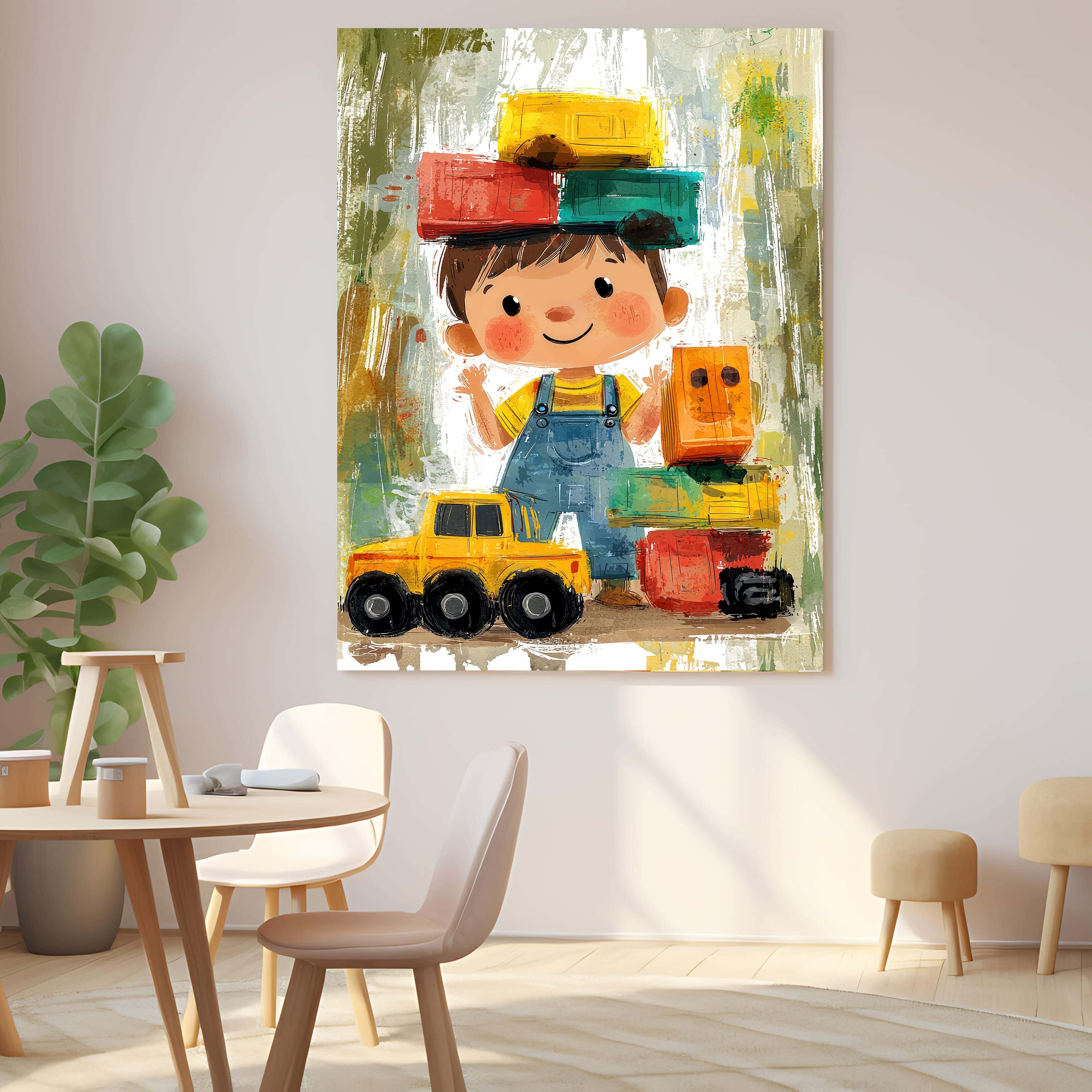 Wooden canvas print, 60 x 40 x 2 cm - Multicolor