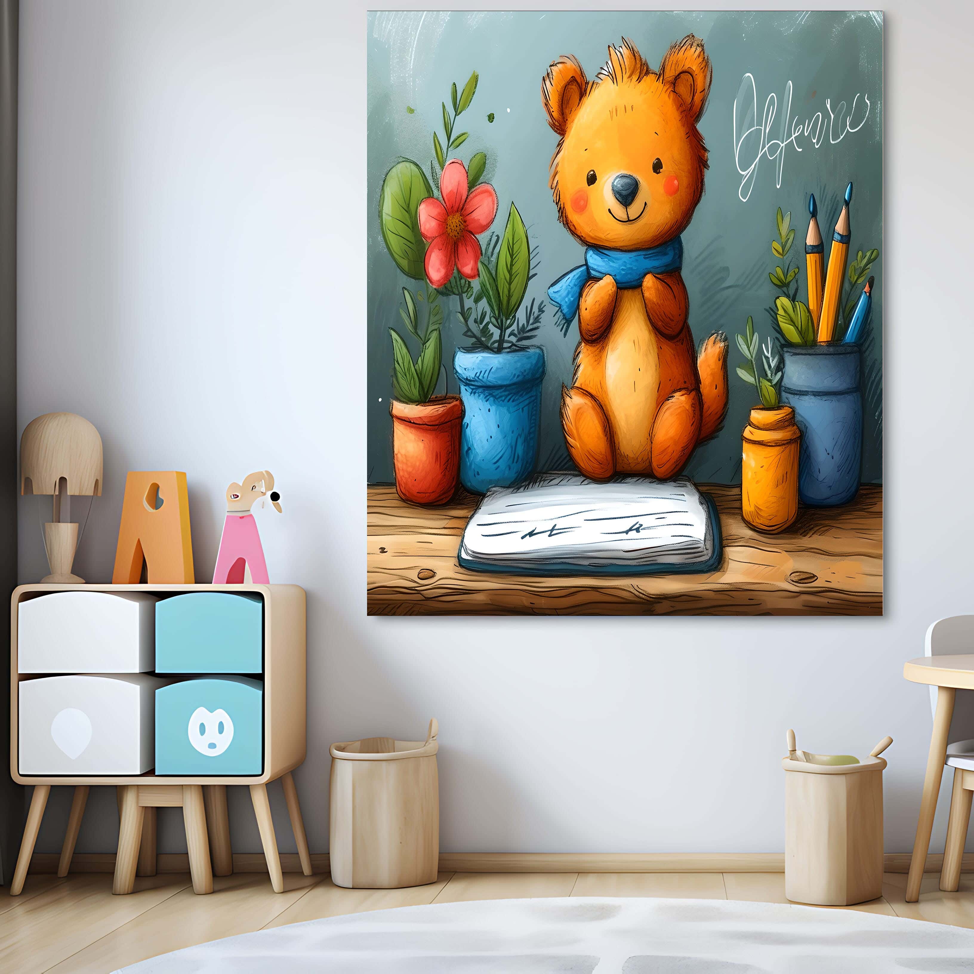 Wooden canvas print, 60 x 60 x 2 cm - Multicolor