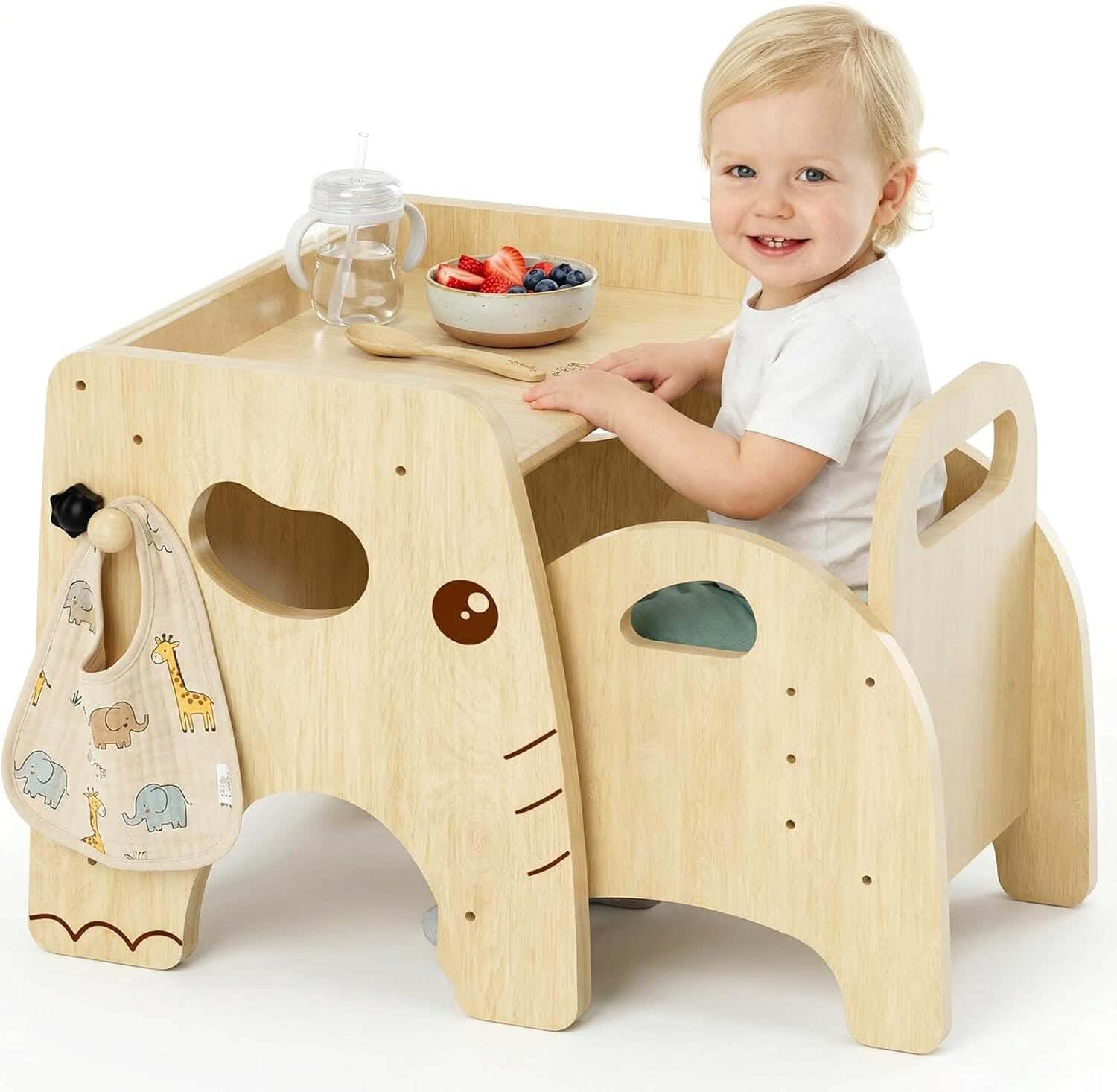 Modern children's table and chair set, Finnish wood, 38 x 43 x 32 cm - Beige
