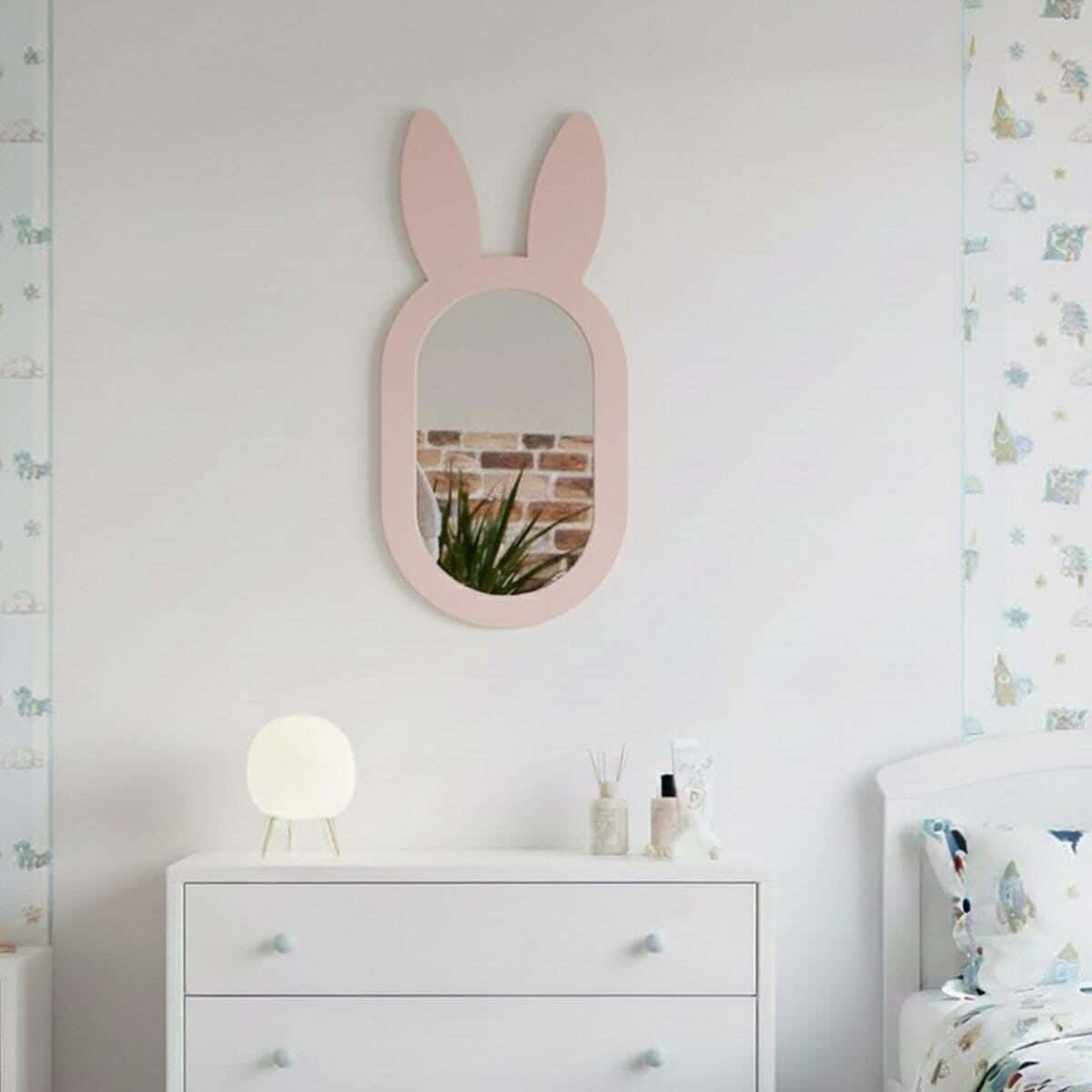 Children's wall mirror, MDF, 80 x 60 x 2 cm - Pink