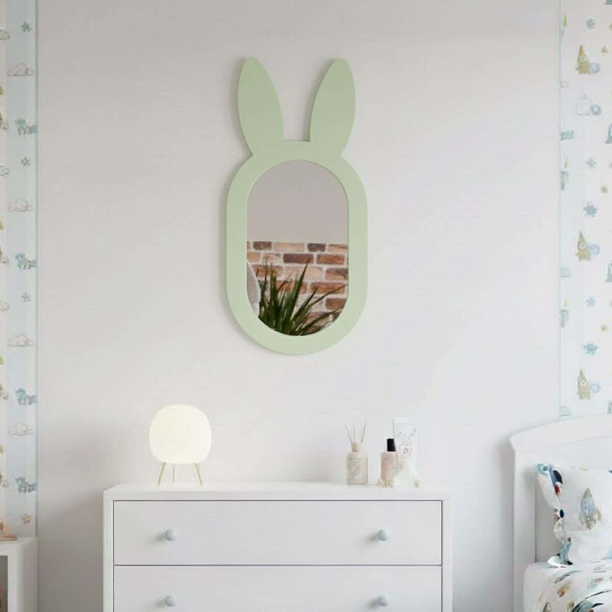 Children's wall mirror, MDF, 80 x 60 x 2 cm - Green
