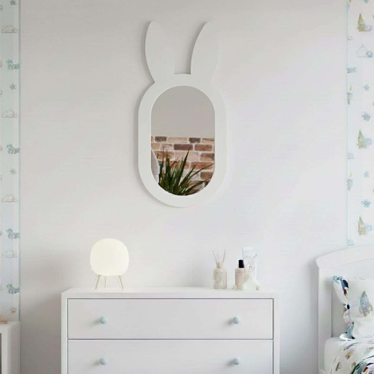 Children's wall mirror, MDF, 80 x 60 x 2 cm - White