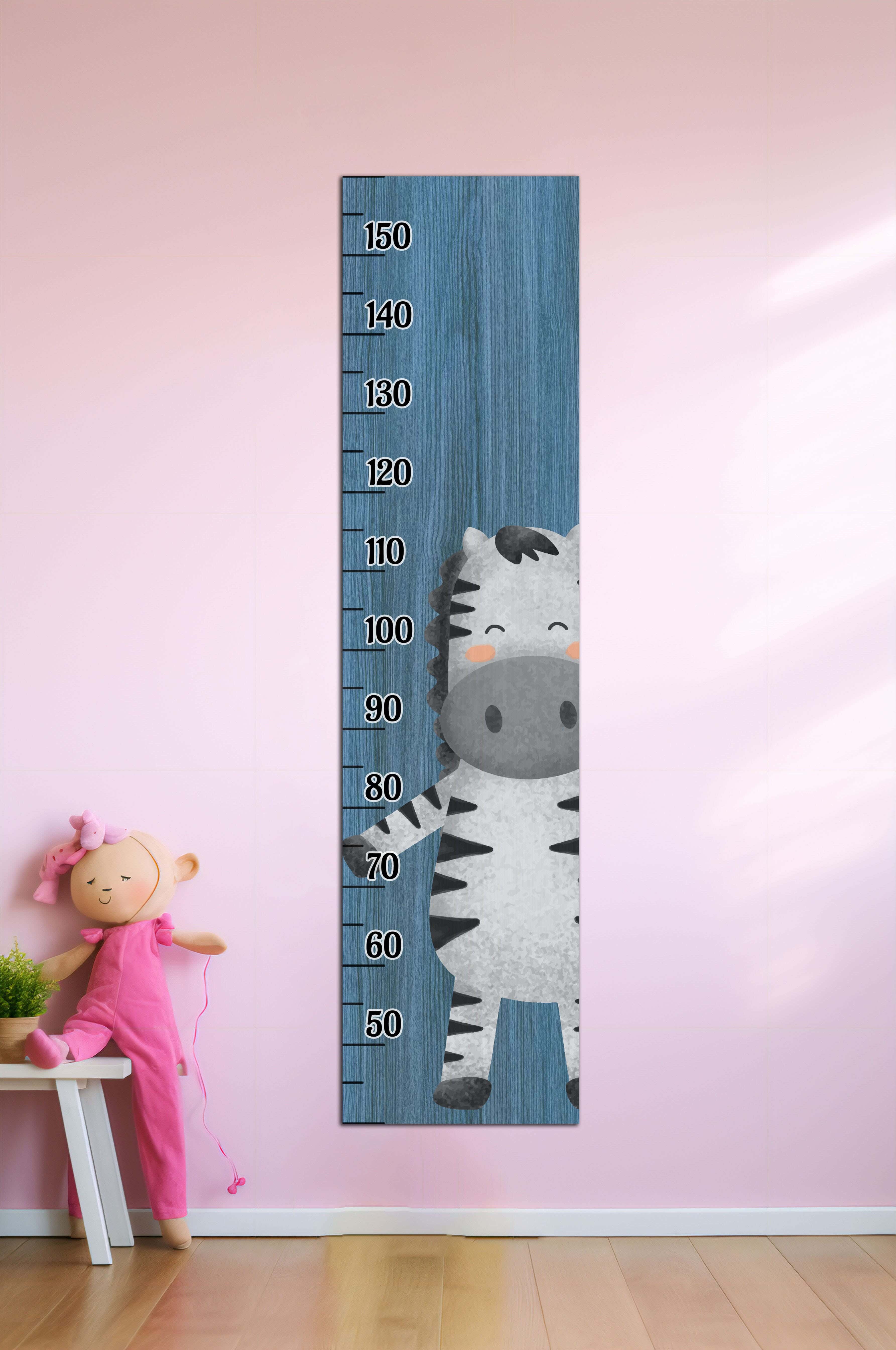 Children's wall decor in the shape of a measuring ruler, MDF, 120 x 30 x 2 cm - Multicolor
