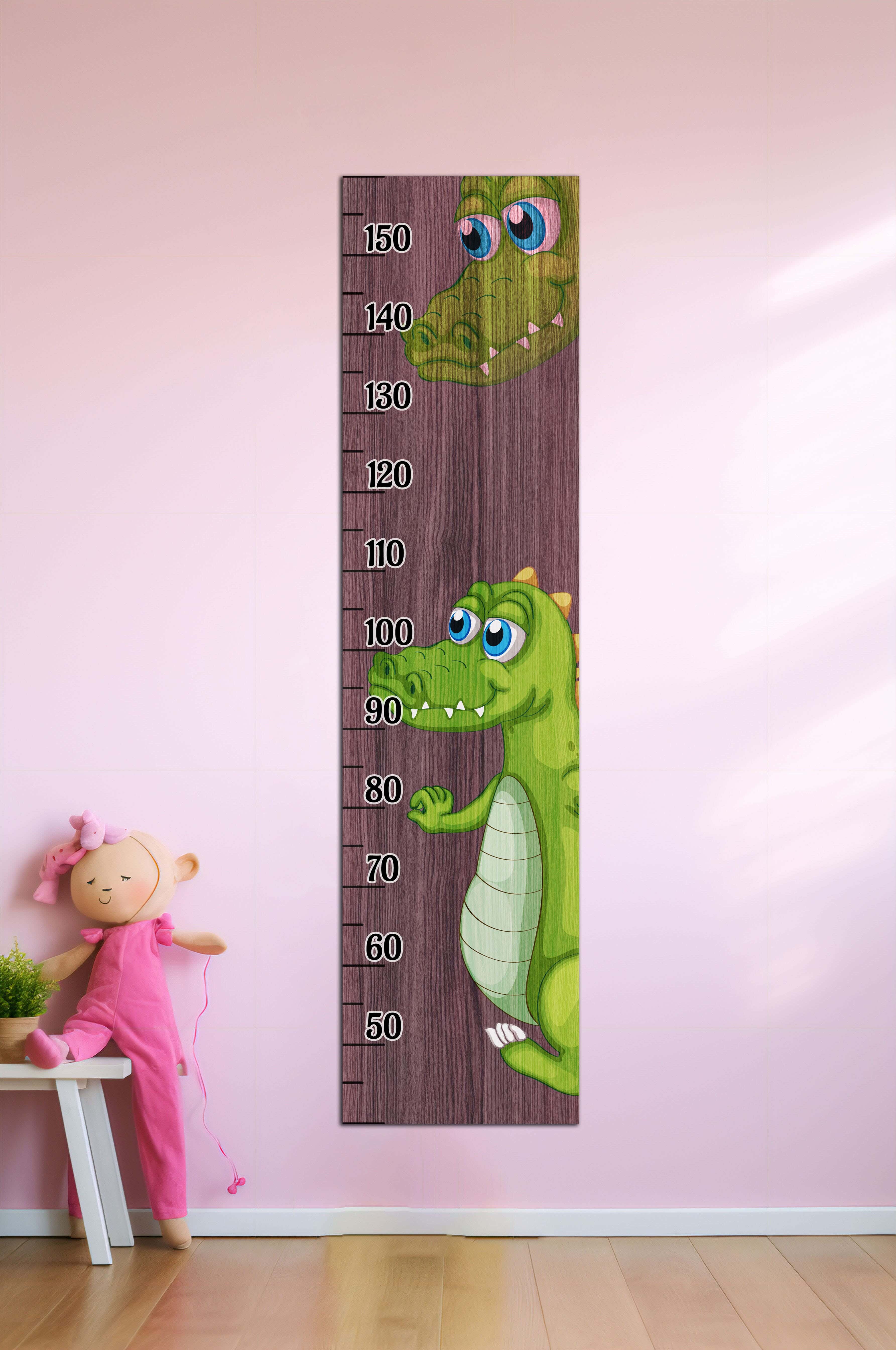 Children's wall decor in the shape of a measuring ruler, MDF, 120 x 30 x 2 cm - Multicolor