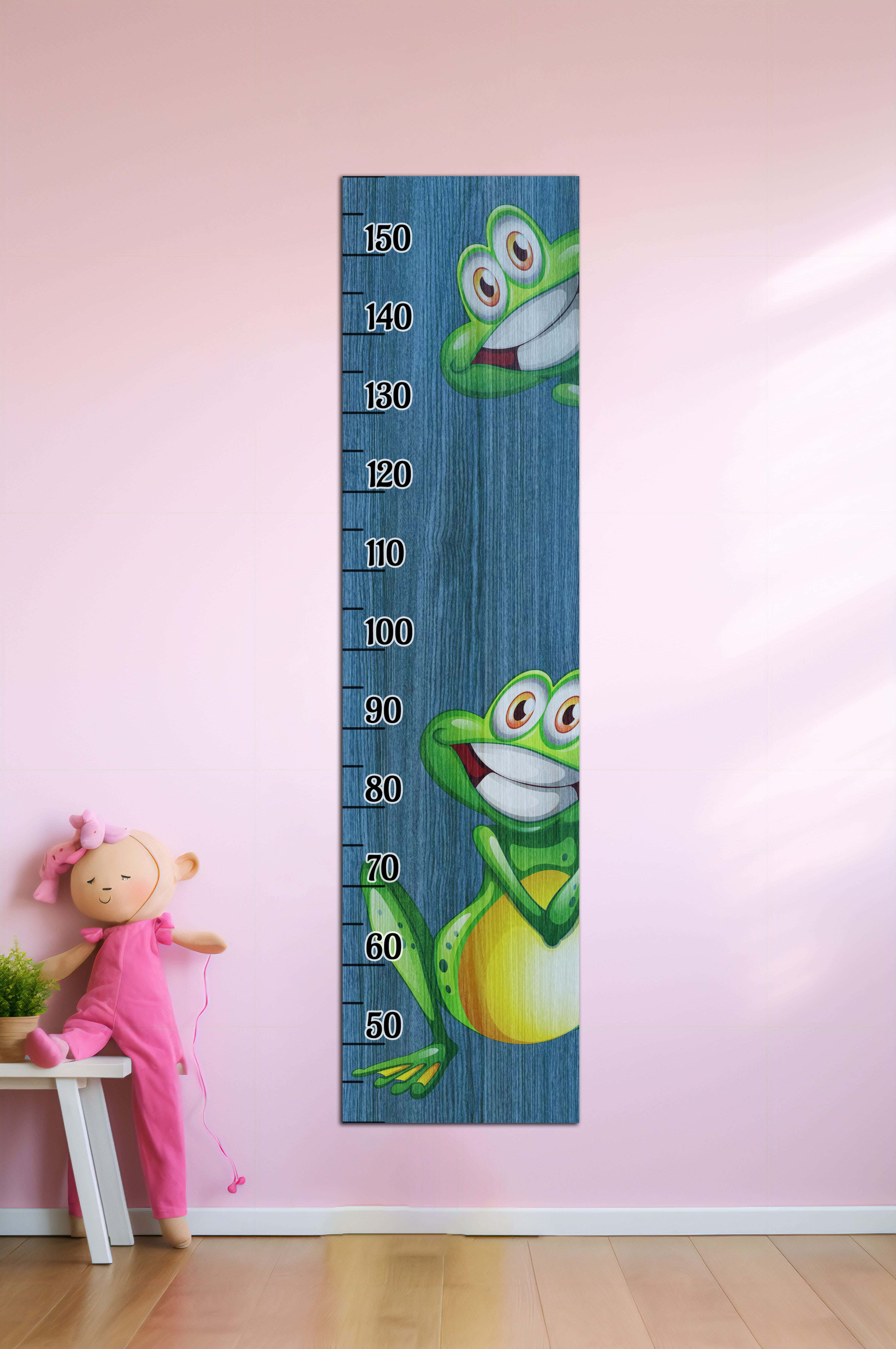 Children's wall decor in the shape of a measuring ruler, MDF, 120 x 30 x 2 cm - Multicolor