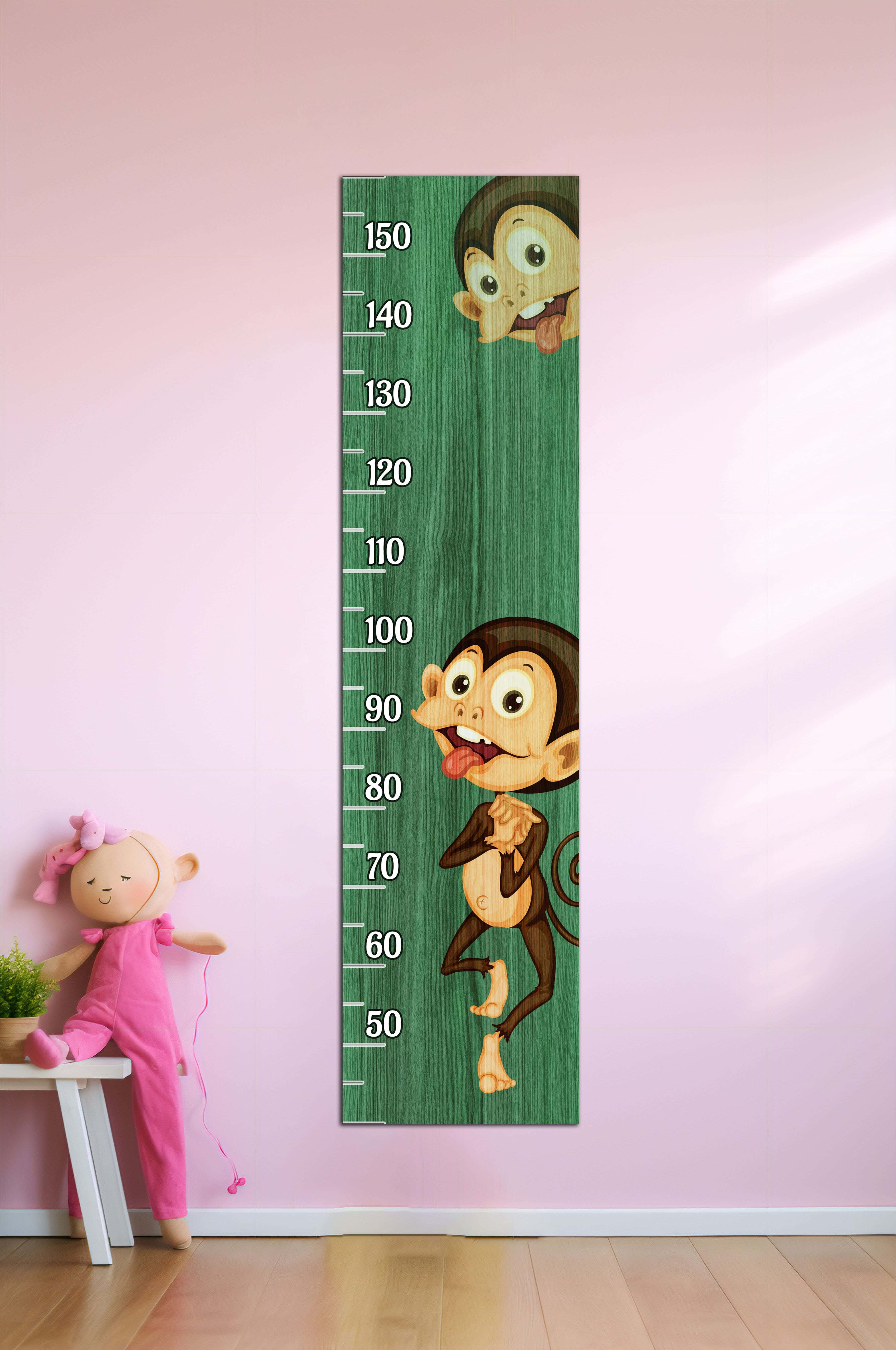 Children's wall decor in the shape of a measuring ruler, MDF, 120 x 30 x 2 cm - Multicolor