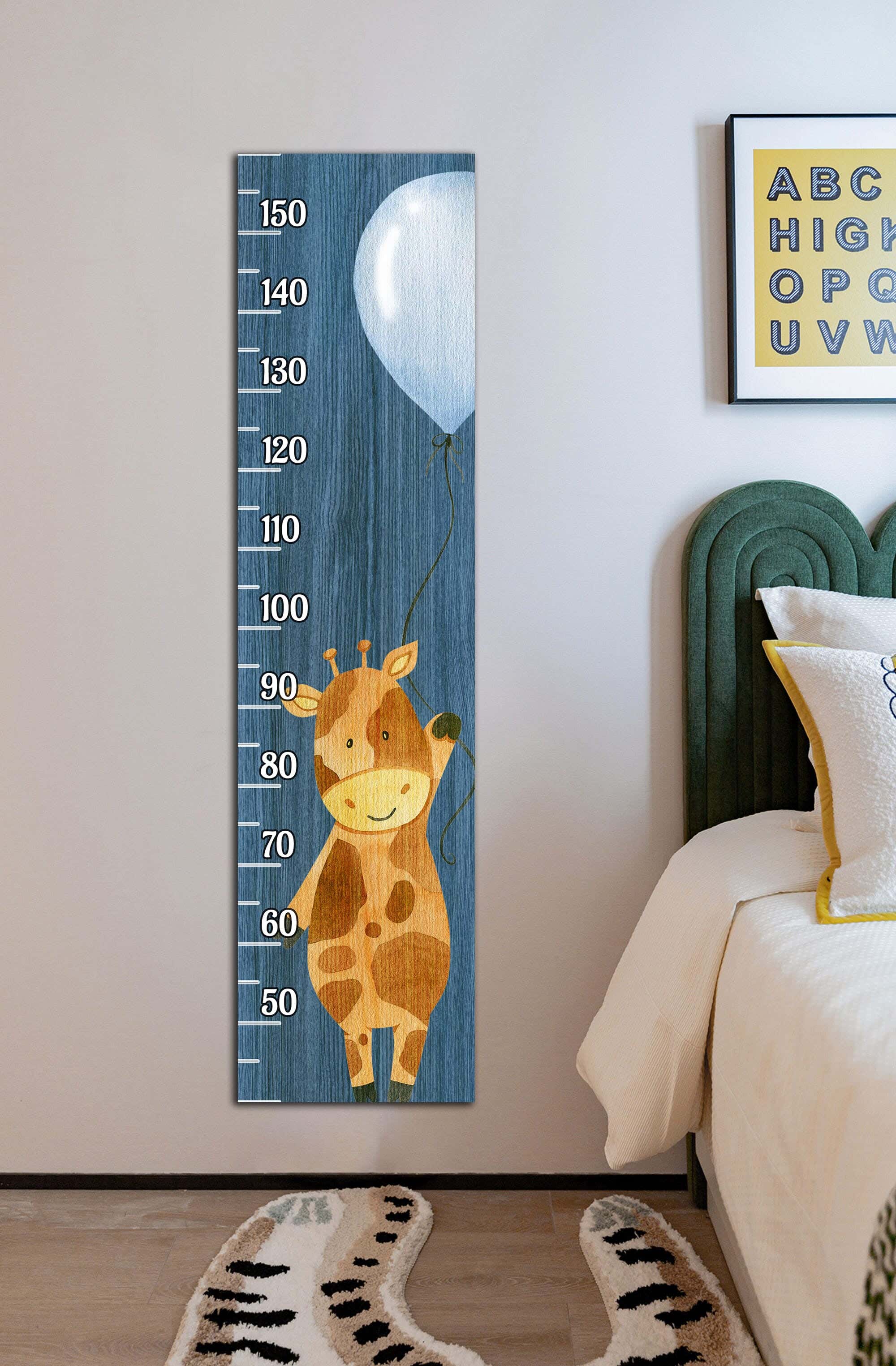 Children's wall decor in the shape of a measuring ruler, MDF, 120 x 30 x 2 cm - Multicolor