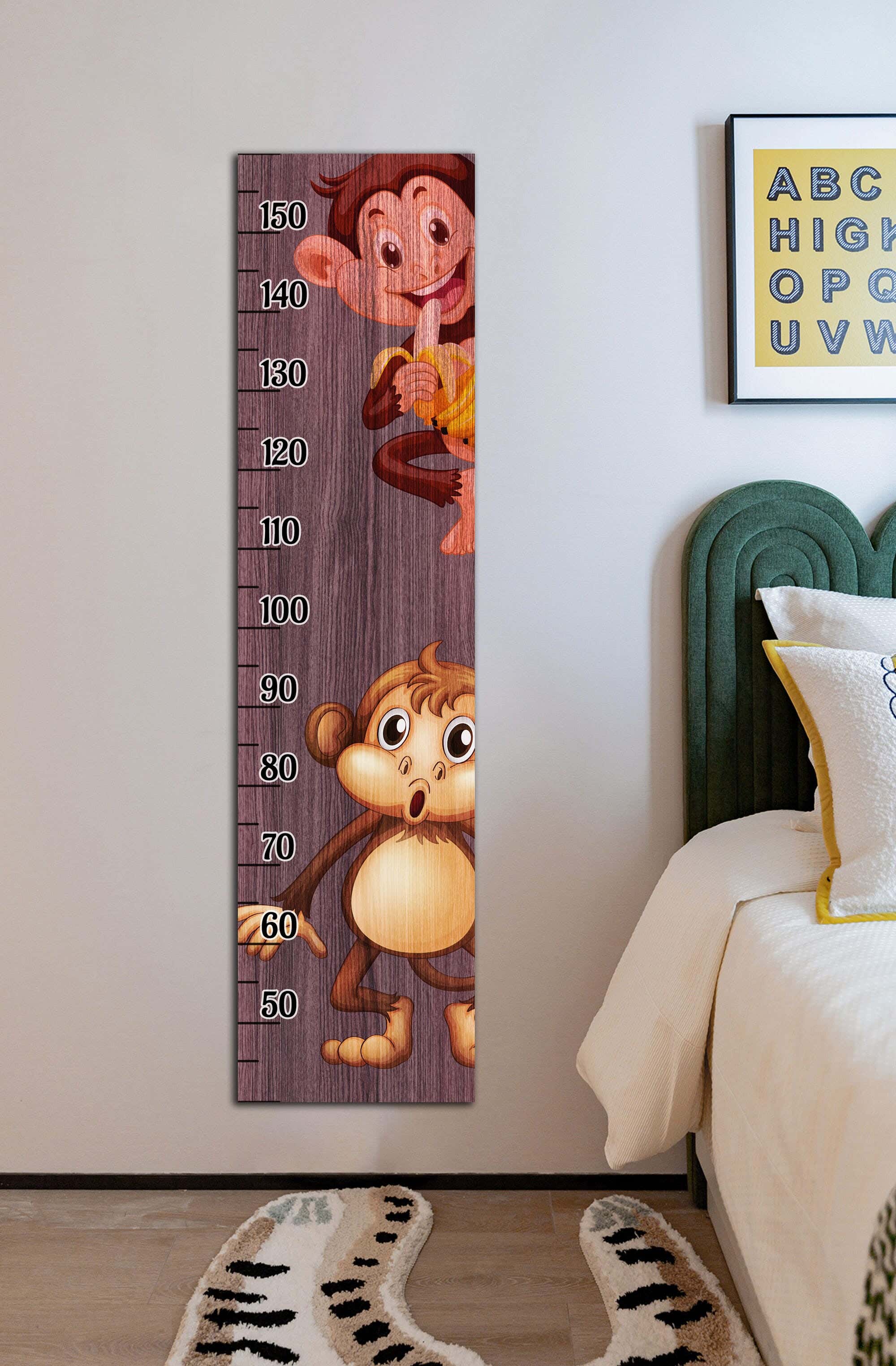 Children's wall decor in the shape of a measuring ruler, MDF, 120 x 30 x 2 cm - Multicolor