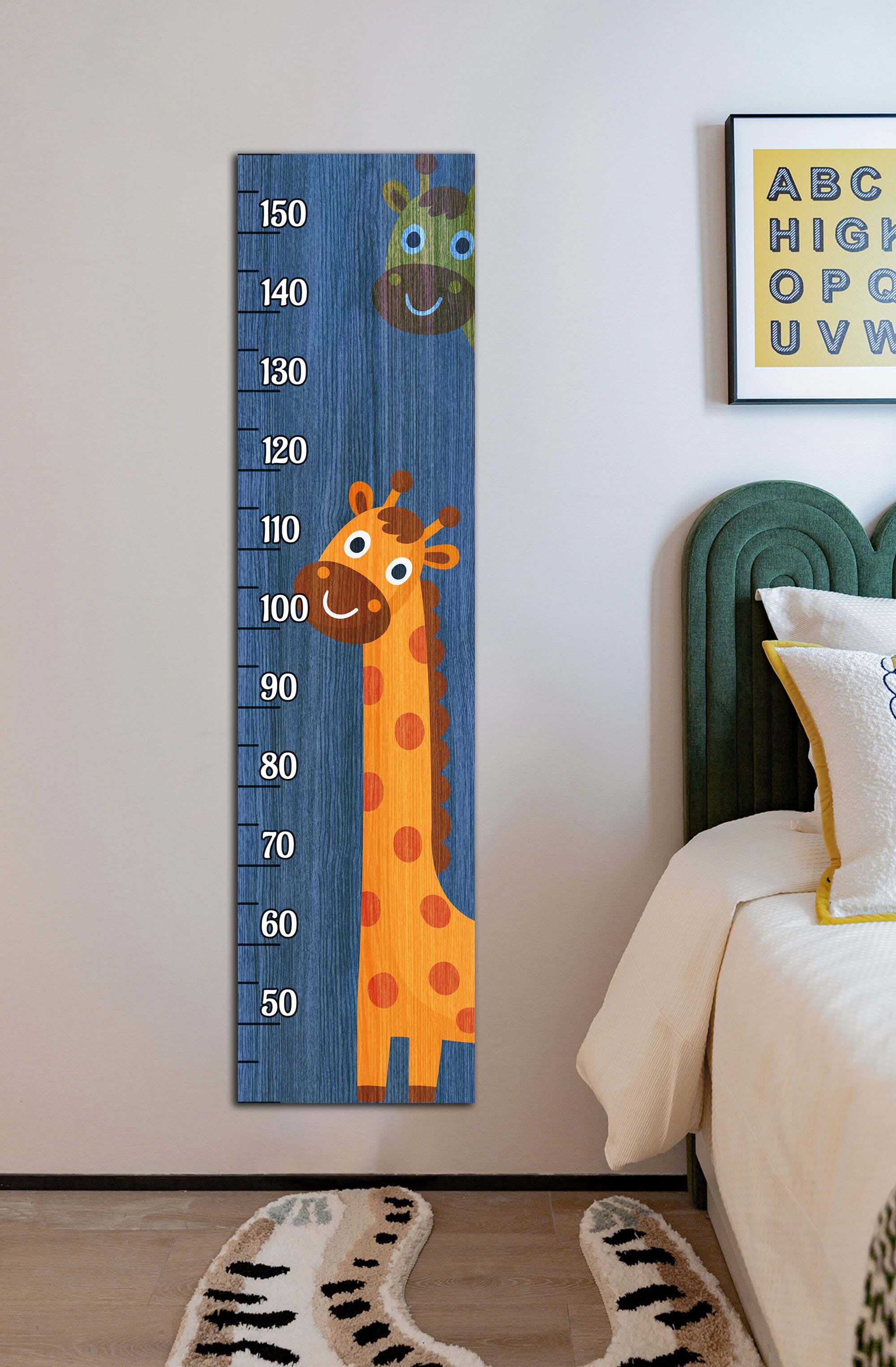 Children's wall decor in the shape of a measuring ruler, MDF, 120 x 30 x 2 cm - Multicolor