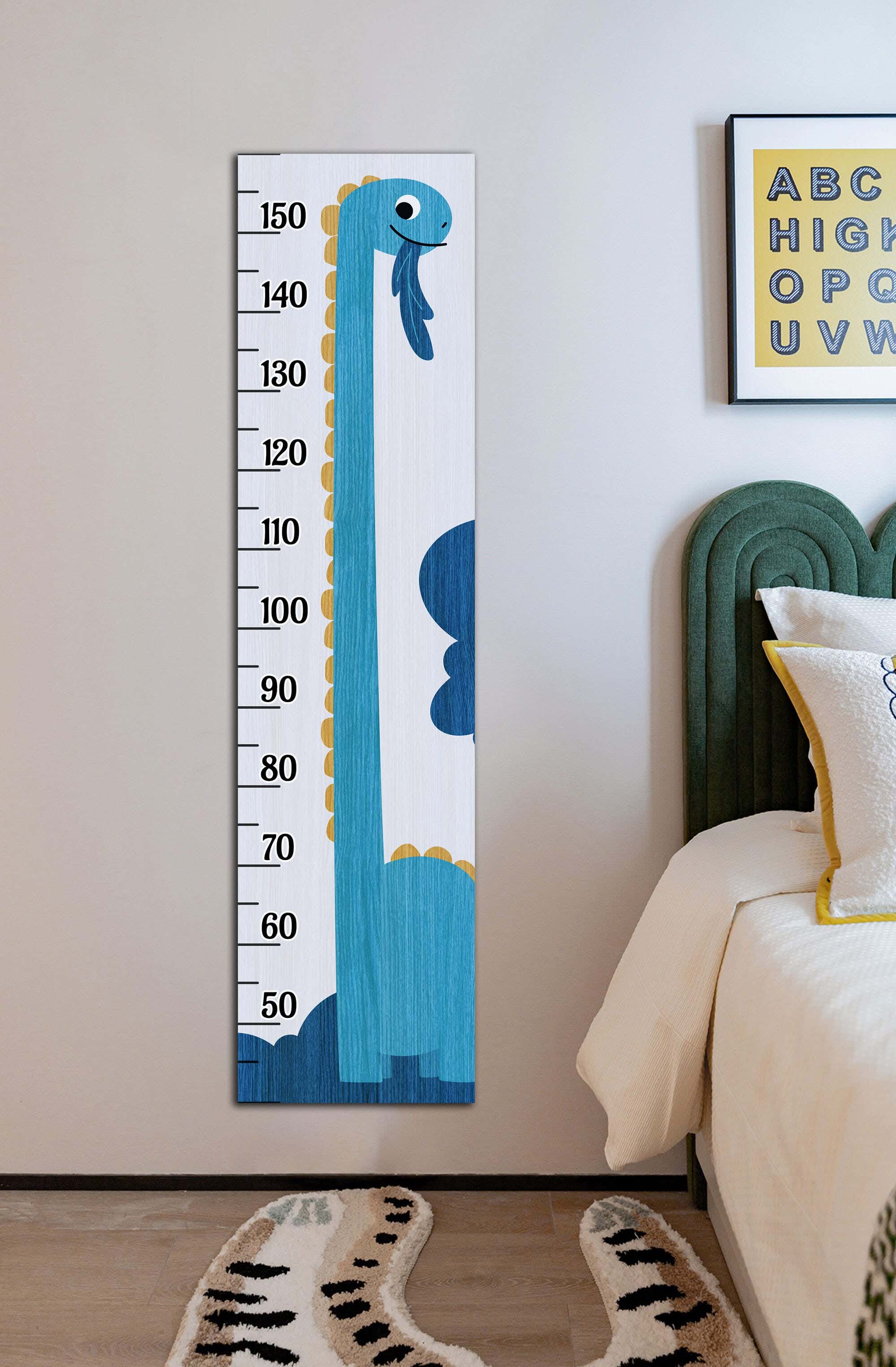 Children's wall decor in the shape of a measuring ruler, MDF, 120 x 30 x 2 cm - Multicolor