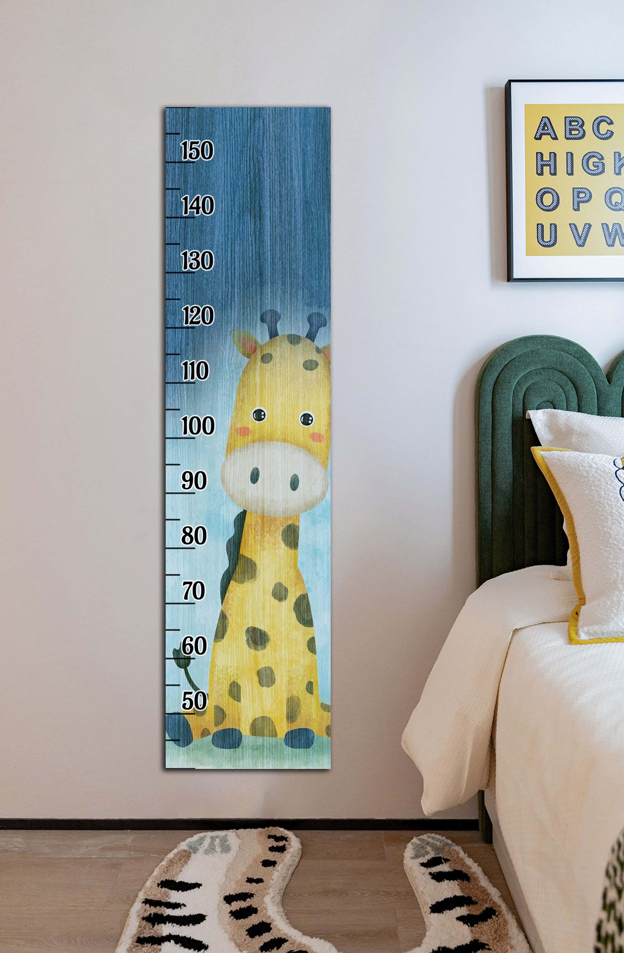Children's wall decor in the shape of a measuring ruler, MDF, 120 x 30 x 2 cm - Multicolor