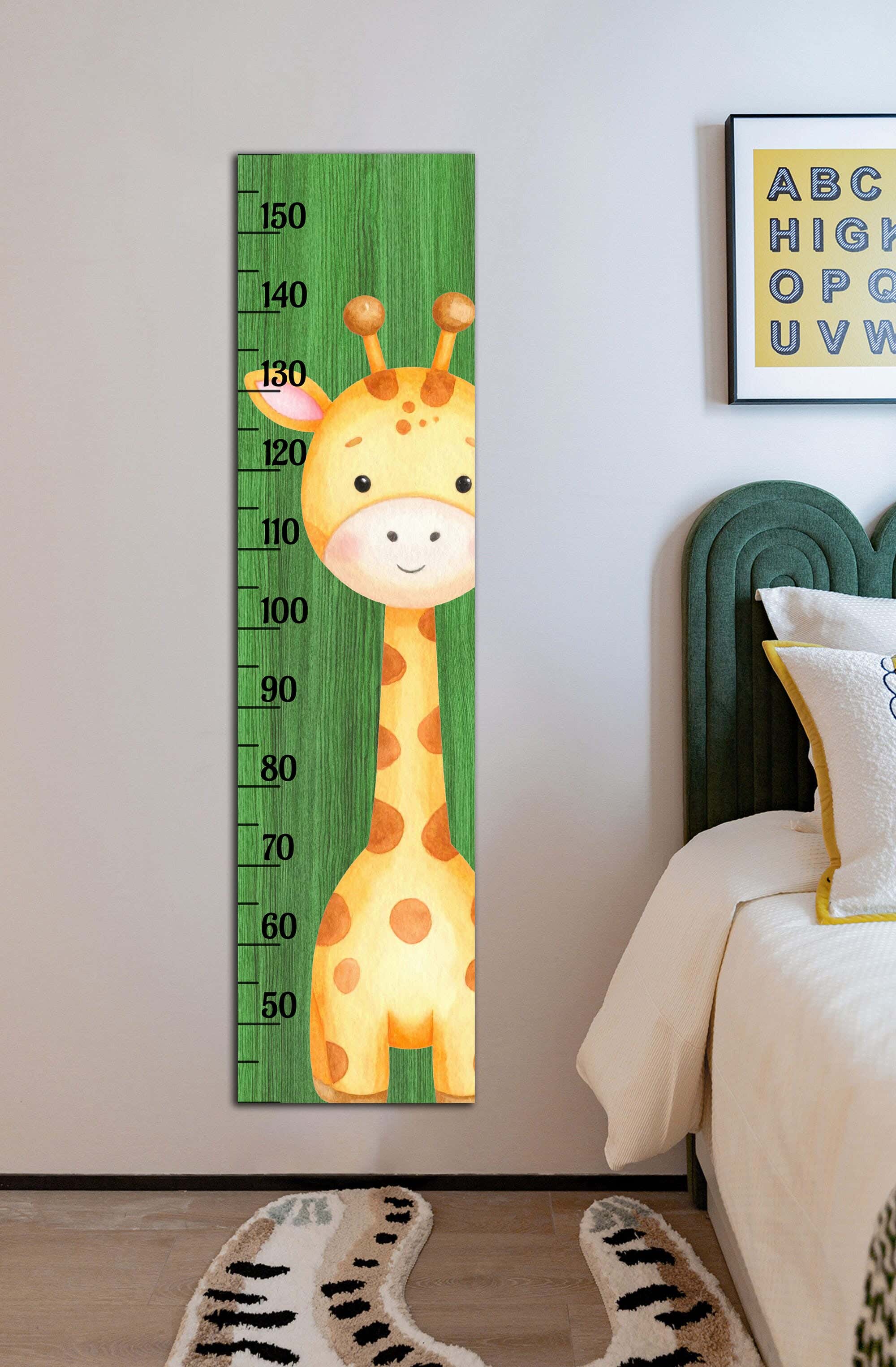 Children's wall decor in the shape of a measuring ruler, MDF, 120 x 30 x 2 cm - Multicolor