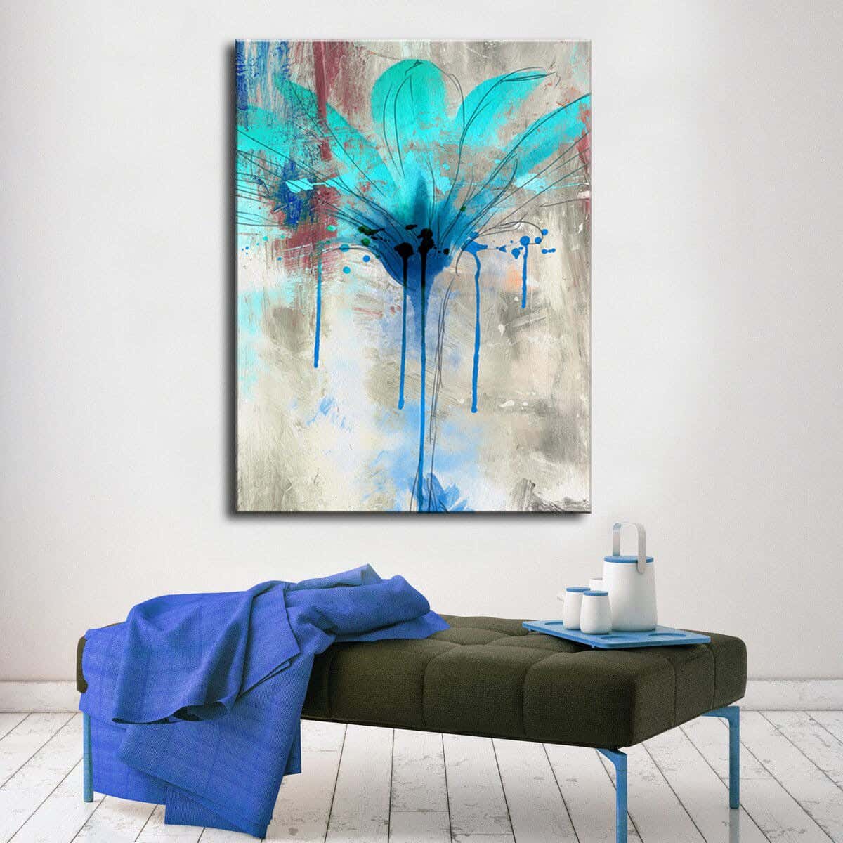 Musky Wood Canvas Tableau, 80×60 cm - Multicolor