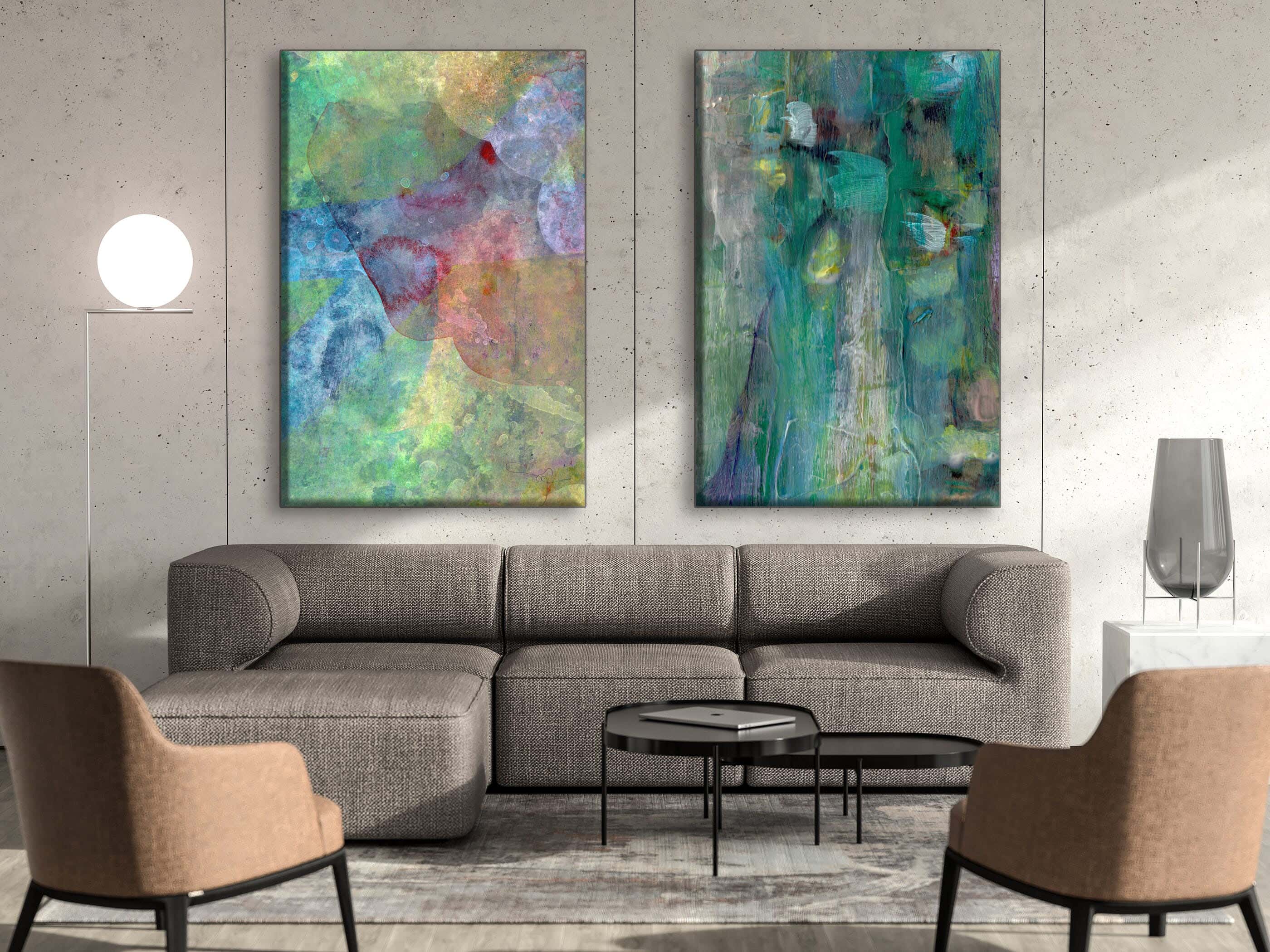 Musky Wood Canvas Tableau, 2 Pieces, 120×80 cm - Multicolor
