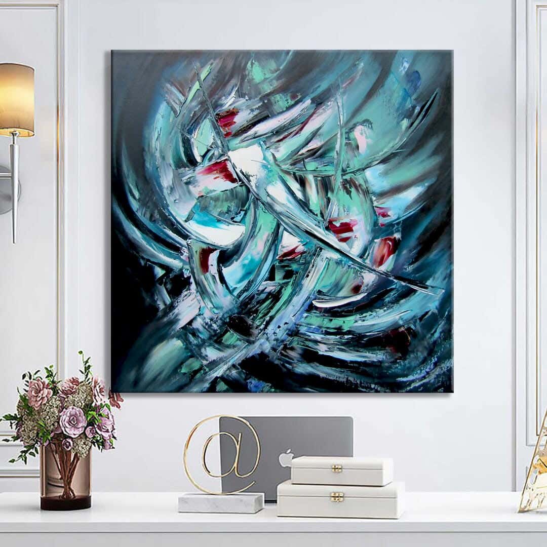 Musky Wood Canvas Tableau, 80×80 cm - Multicolor