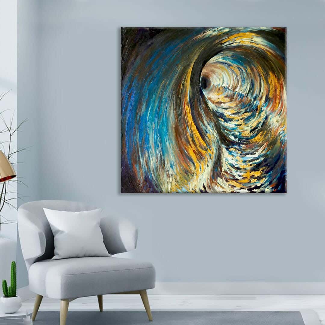Musky Wood Canvas Tableau, 60×60 cm - Multicolor