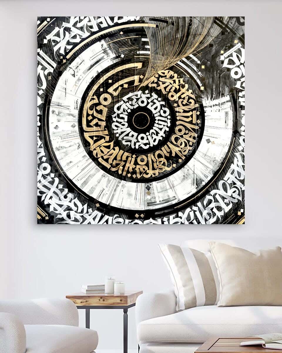 MDF Wood Vinyl Tableau, 60 x 60 cm - Multicolor