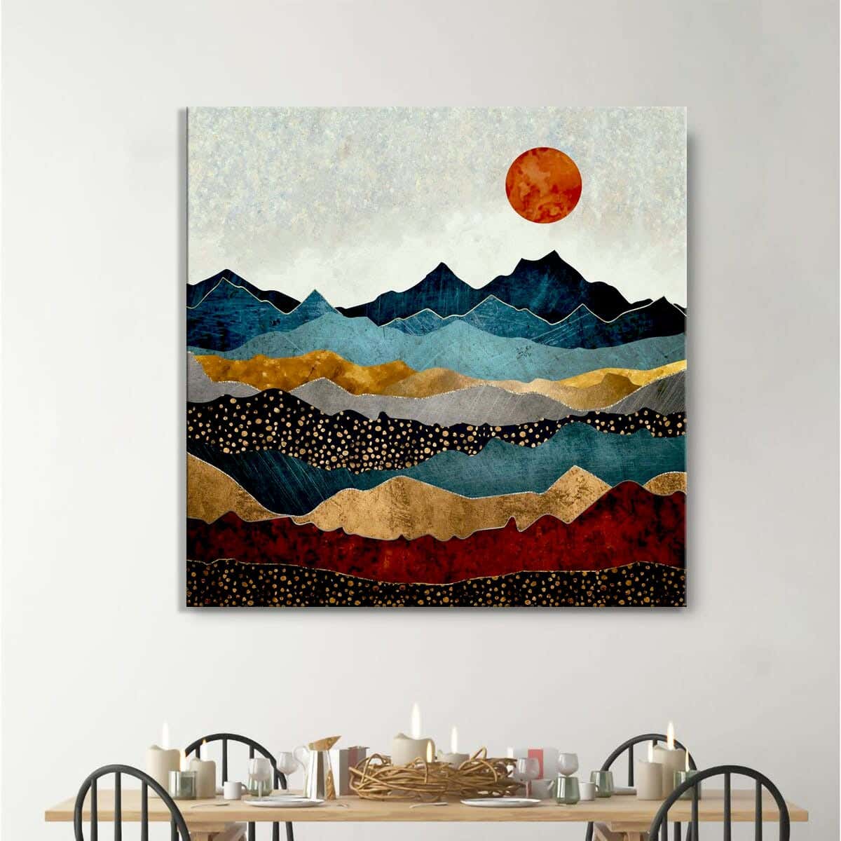MDF Wood Vinyl Tableau, 60 x 60 cm - Multicolor