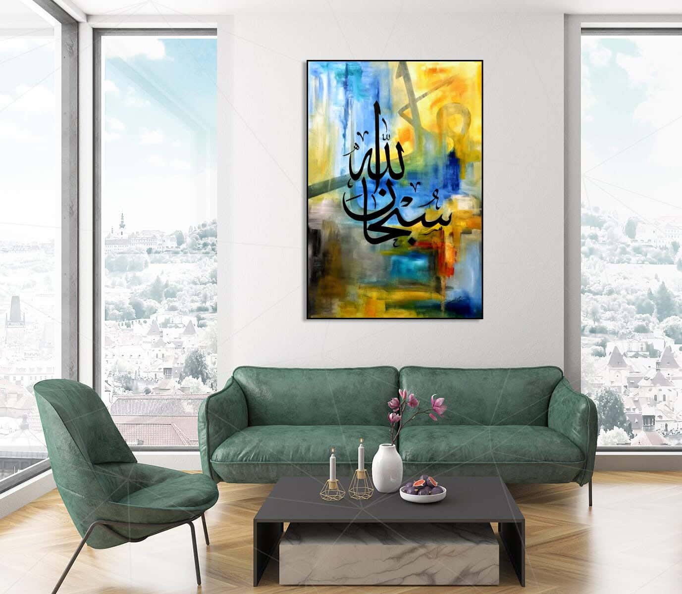 MDF Wood Vinyl Tableau, 80 x 60 cm - Multicolor