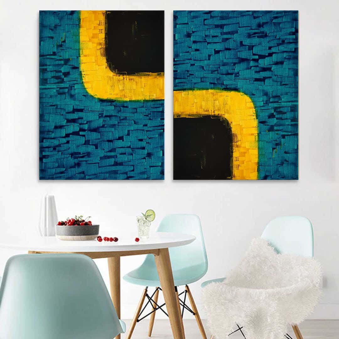 Musky Wood Canvas Tableau, 2 Pieces, 80×60 cm - Multicolor