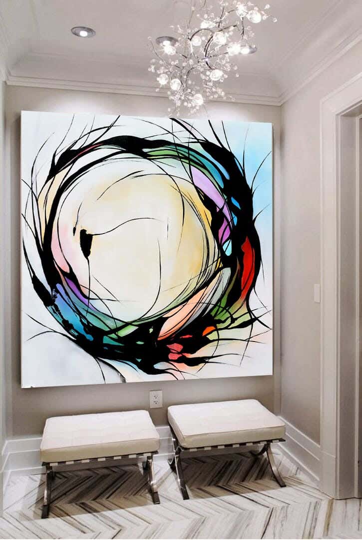 Musky Wood Canvas Tableau, 60×60 cm - Multicolor