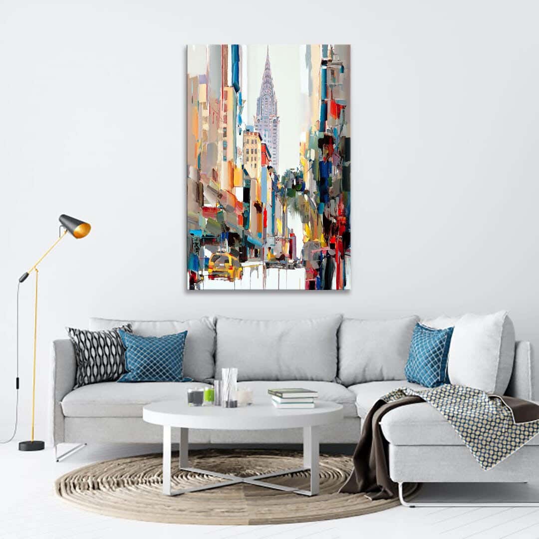 MDF Wood Vinyl Tableau, 80 x 60 cm - Multicolor
