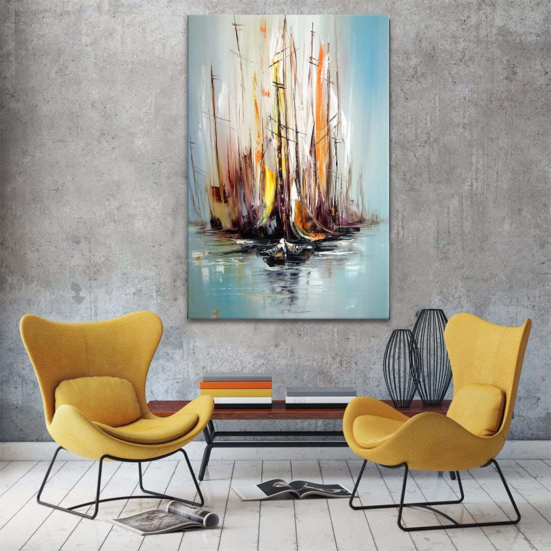MDF Wood Vinyl Tableau, 80 x 60 cm - Multicolor