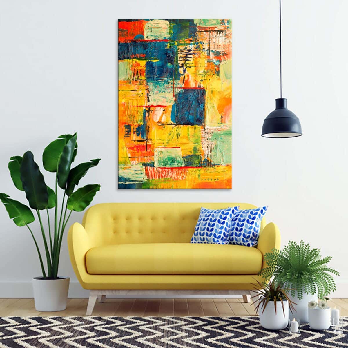 Musky Wood Canvas Tableau, 80×60 cm - Multicolor