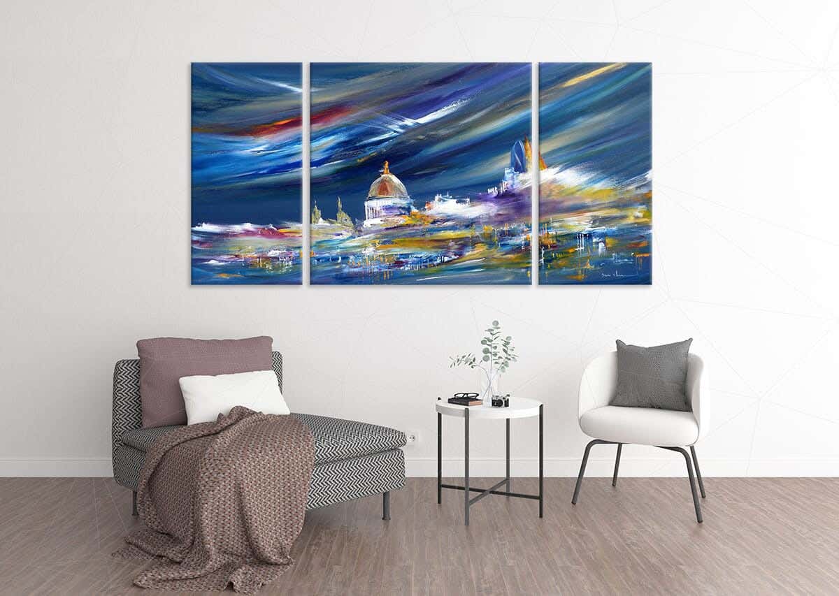 Musky Wood Canvas Tableau, 3 Pieces, 120×60 cm - Multicolor