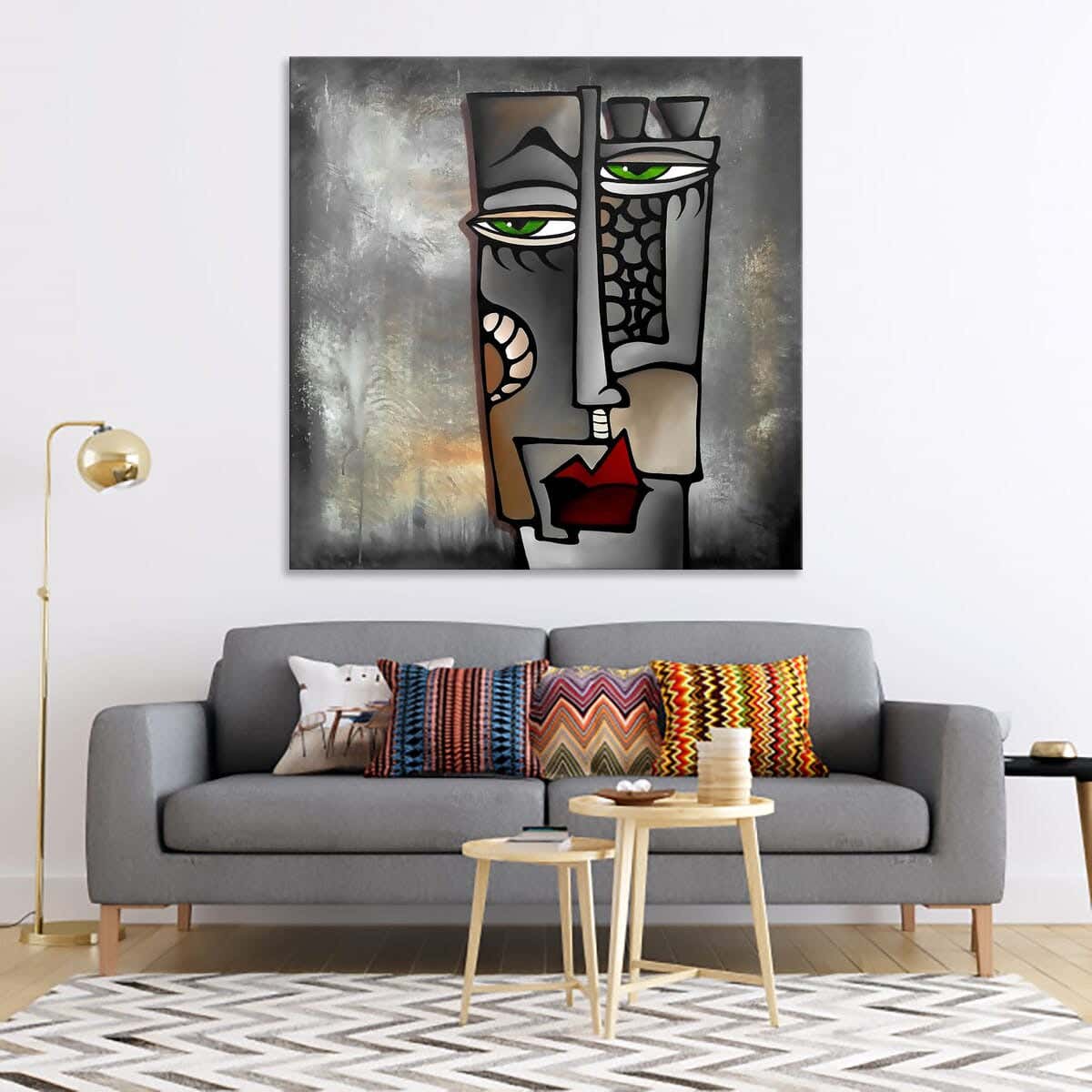 Musky Wood Canvas Tableau, 80×80 cm - Multicolor