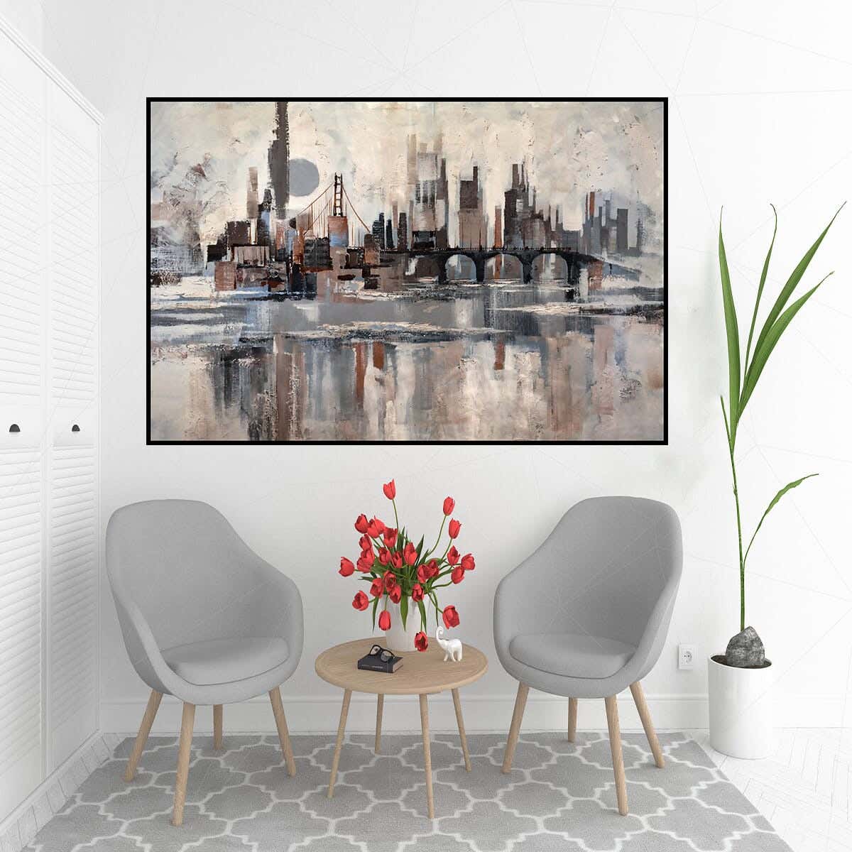 MDF Wood Vinyl Tableau, 80 x 60 cm - Multicolor