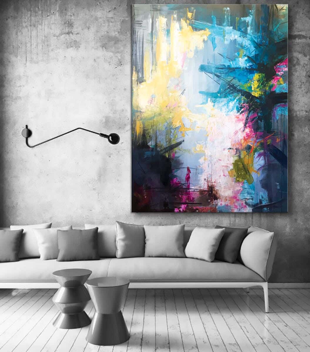 MDF Wood Vinyl Tableau, 80 x 60 cm - Multicolor