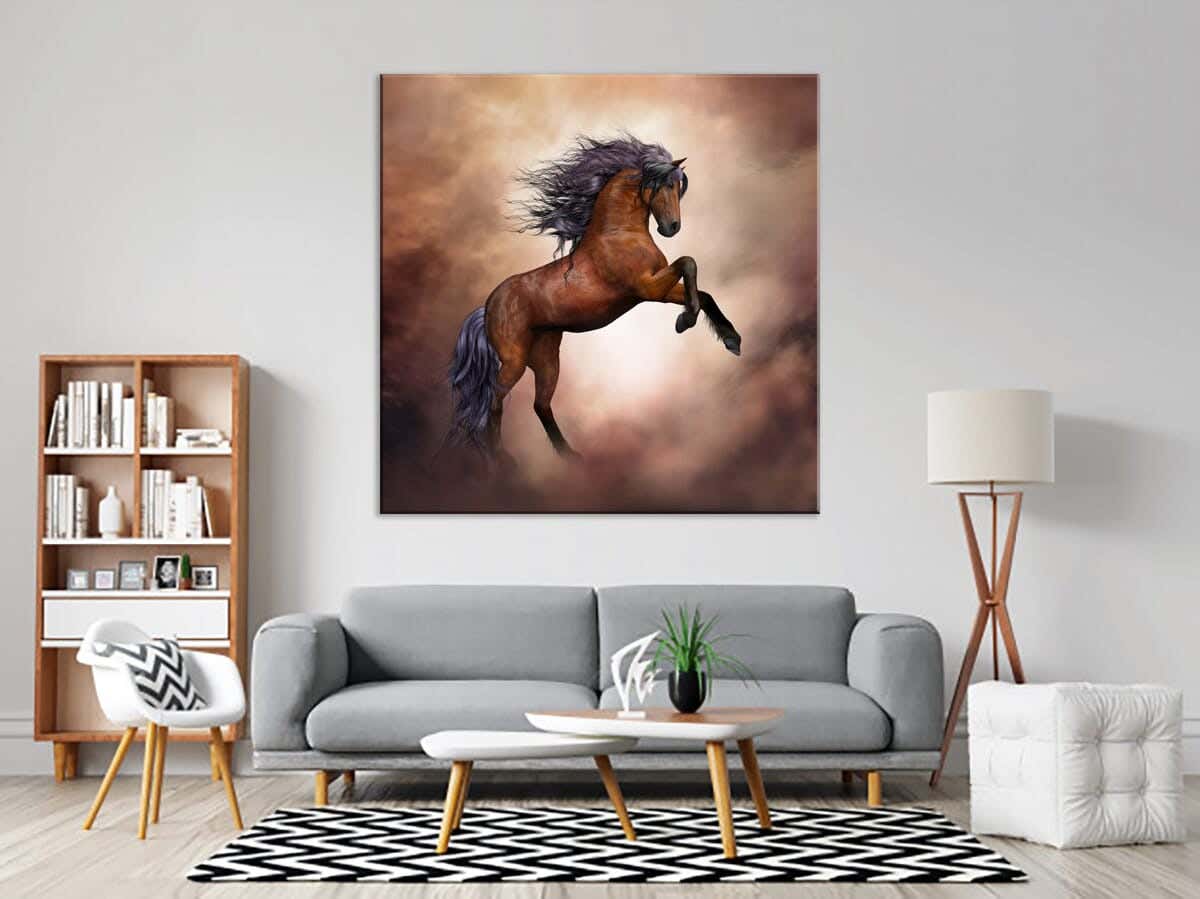 Musky Wood Canvas Tableau, 60×60 cm - Multicolor