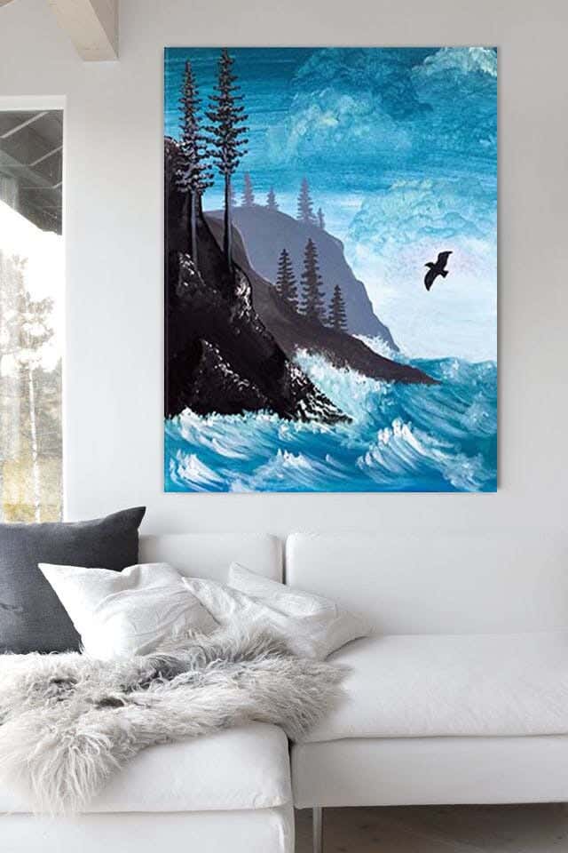 MDF Wood Vinyl Tableau, 80 x 60 cm - Multicolor
