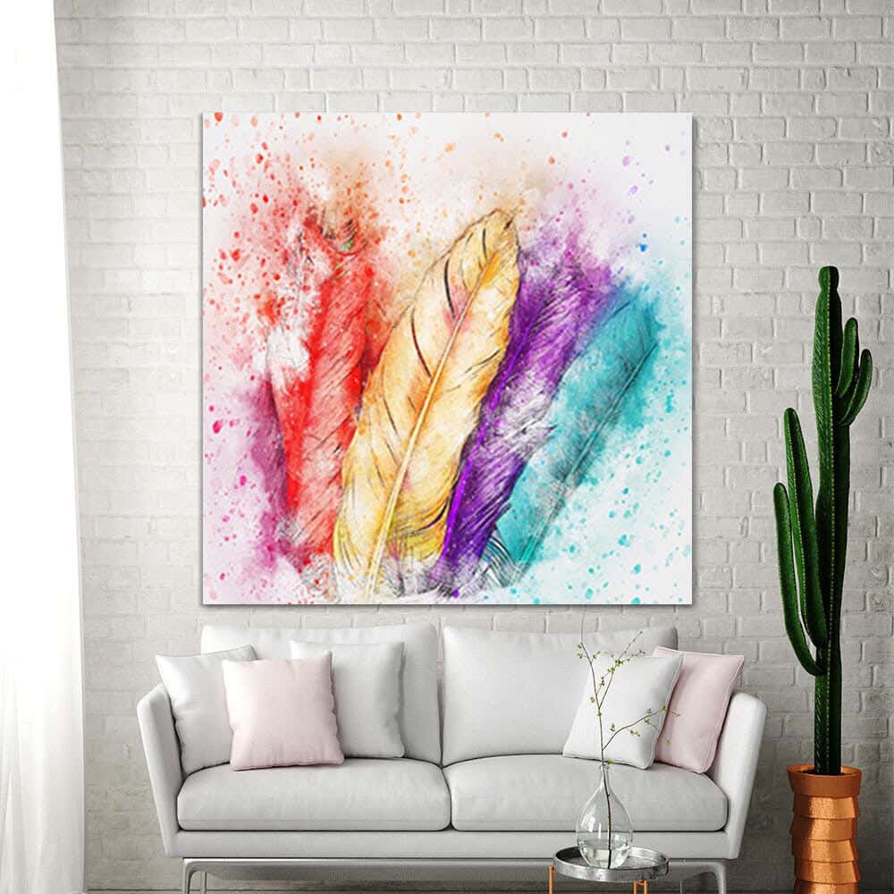 Musky Wood Canvas Tableau, 60×60 cm - Multicolor