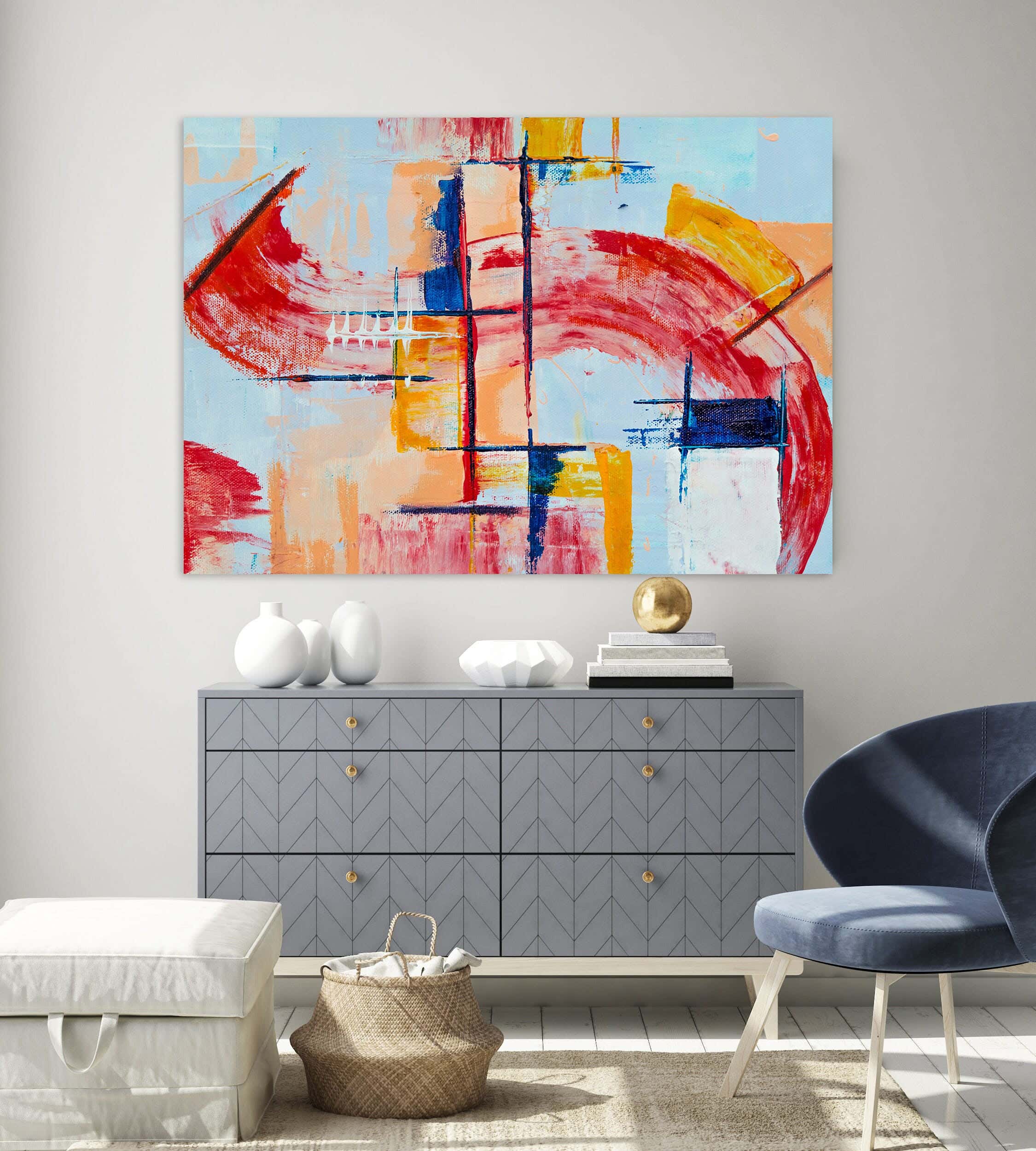 Musky Wood Canvas Tableau, 80×60 cm - Multicolor