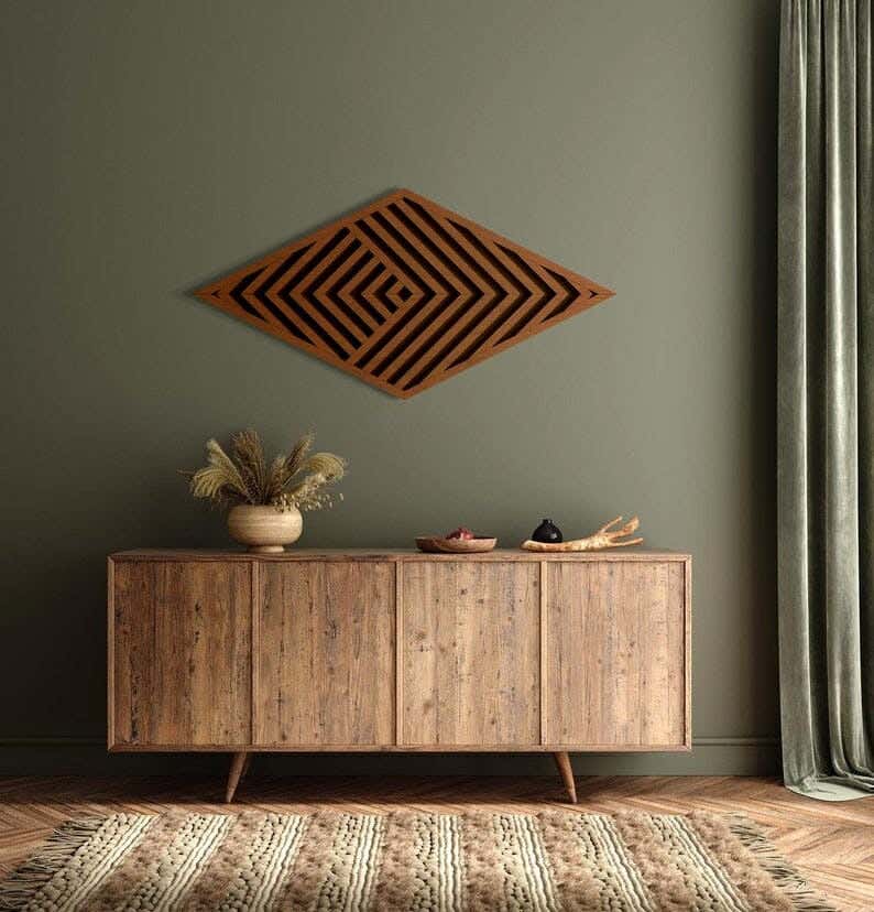 Musky Wood Modern Tableau, 40x80 cm - Dark Brown