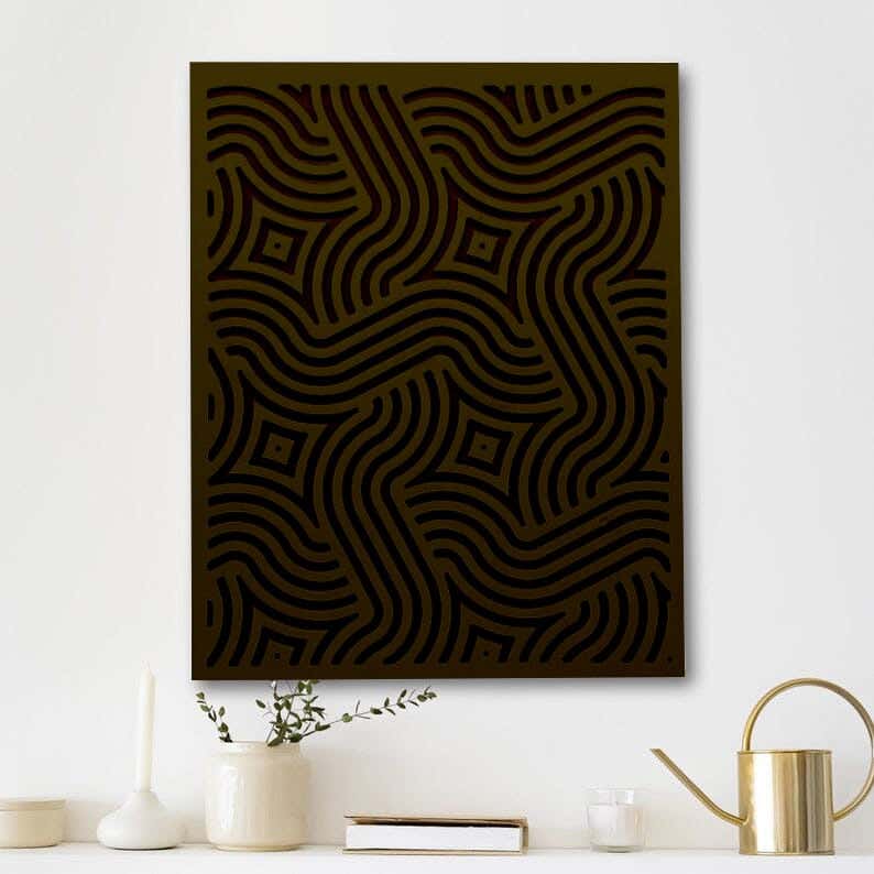Musky Wood Modern Tableau, 70x50 cm - Dark Brown