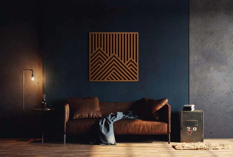 Musky Wood Modern Tableau, 60x60 cm - Dark Brown